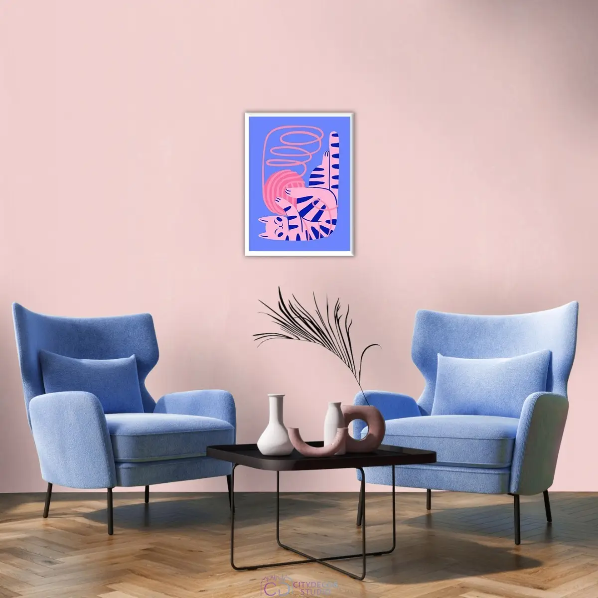 Дизайнерский постер Citydecor Котик арт. 6 (1 постер 30x40 см без рамы)
