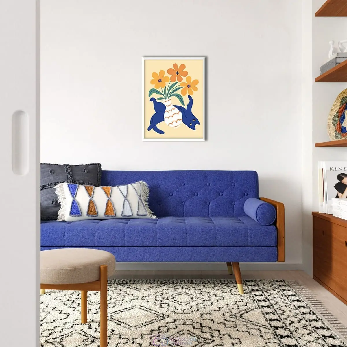 Дизайнерский постер Citydecor Кот и ваза арт. 1 (1 постер 30x40 см без рамы)