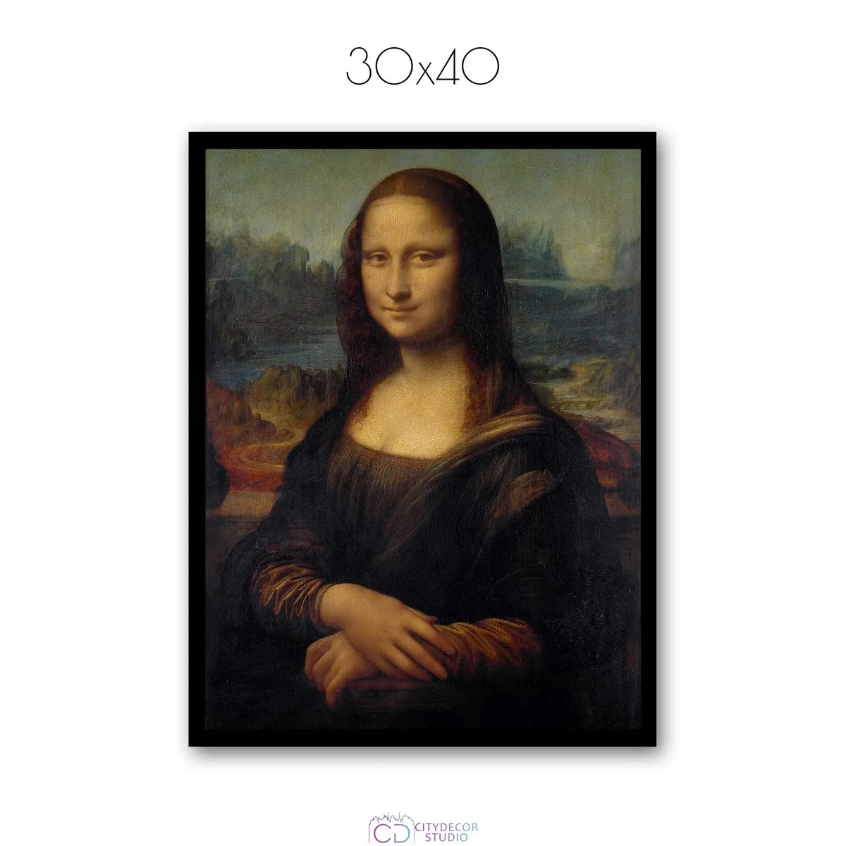 Постер Citydecor "Мона Лиза", Леонардо да Винчи. Репродукция (1 постер 30x40 см без рамы)