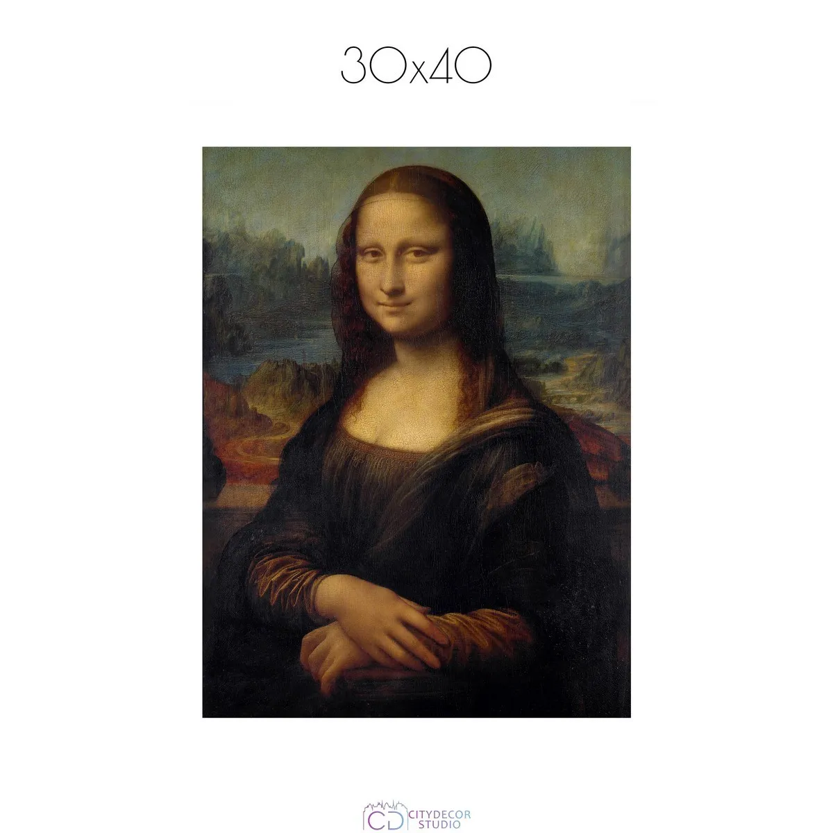 Постер Citydecor "Мона Лиза", Леонардо да Винчи. Репродукция (1 постер 30x40 см без рамы)