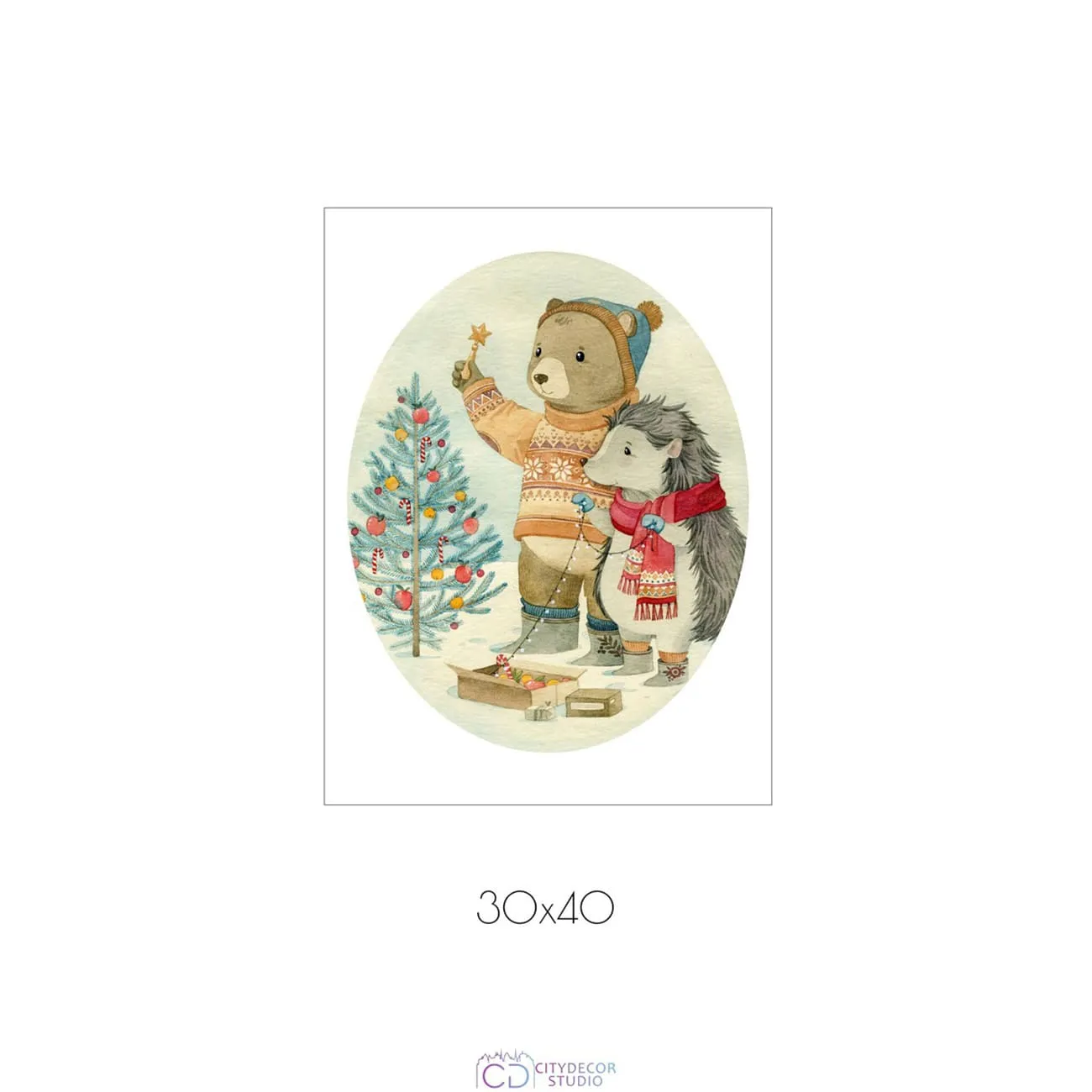 Постер Citydecor New Year арт. 10 (1 постер 30x40 см без рамы)
