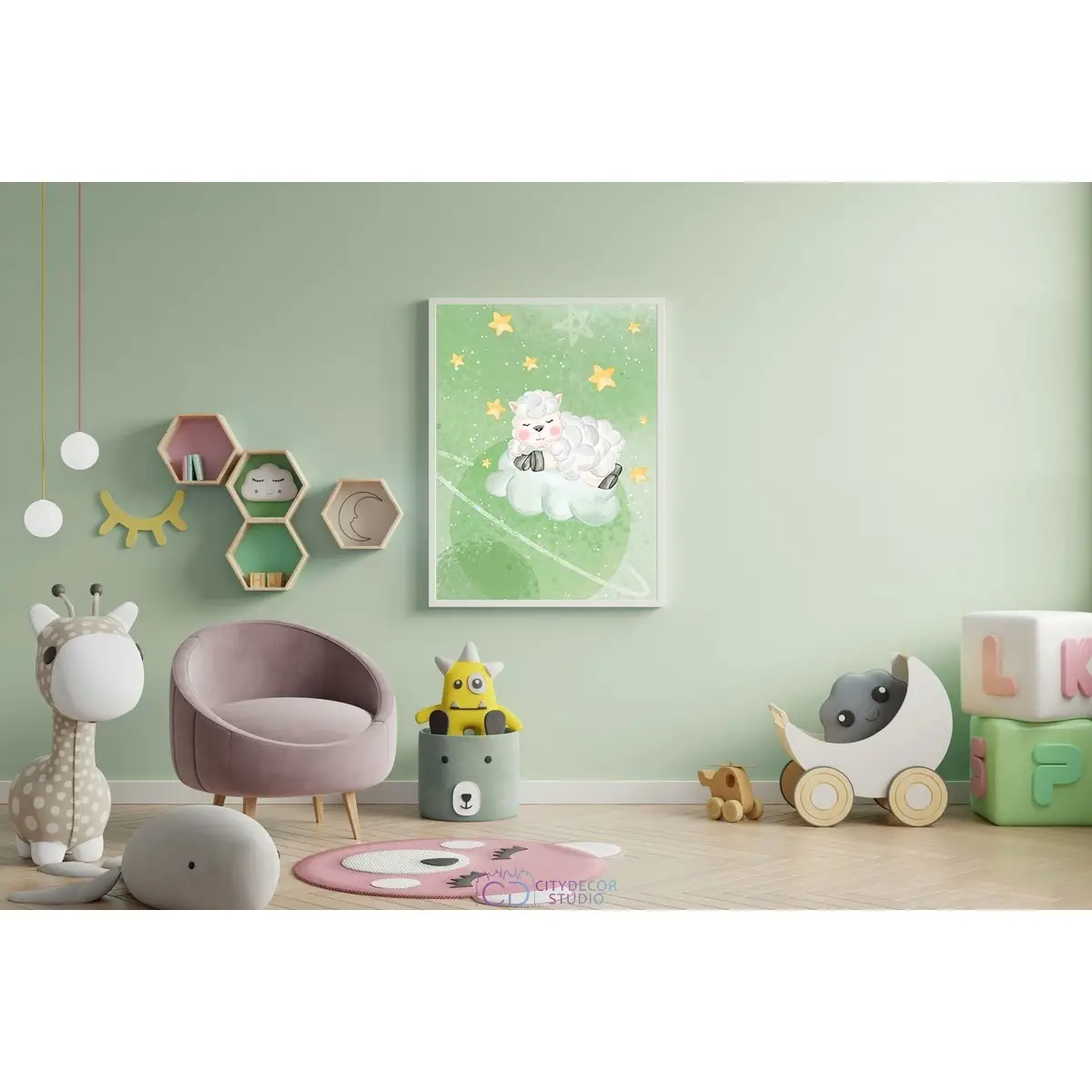 Дизайнерский постер Citydecor Овечки арт. 11 (1 постер 30x40 см без рамы)