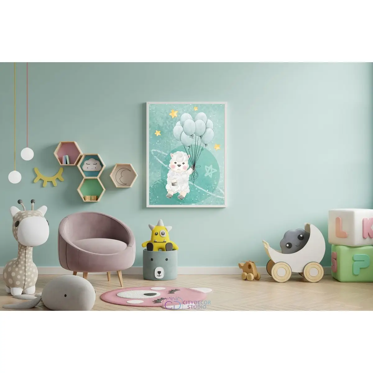 Дизайнерский постер Citydecor Овечки арт. 12 (1 постер 30x40 см без рамы)