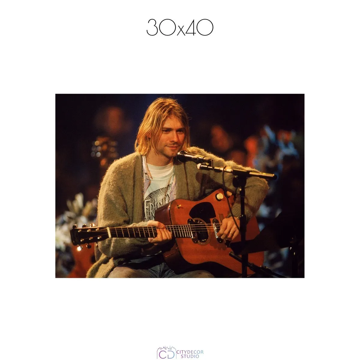 Постер Citydecor Kurt Cobain арт. 1 (1 постер 30x40 см без рамы)