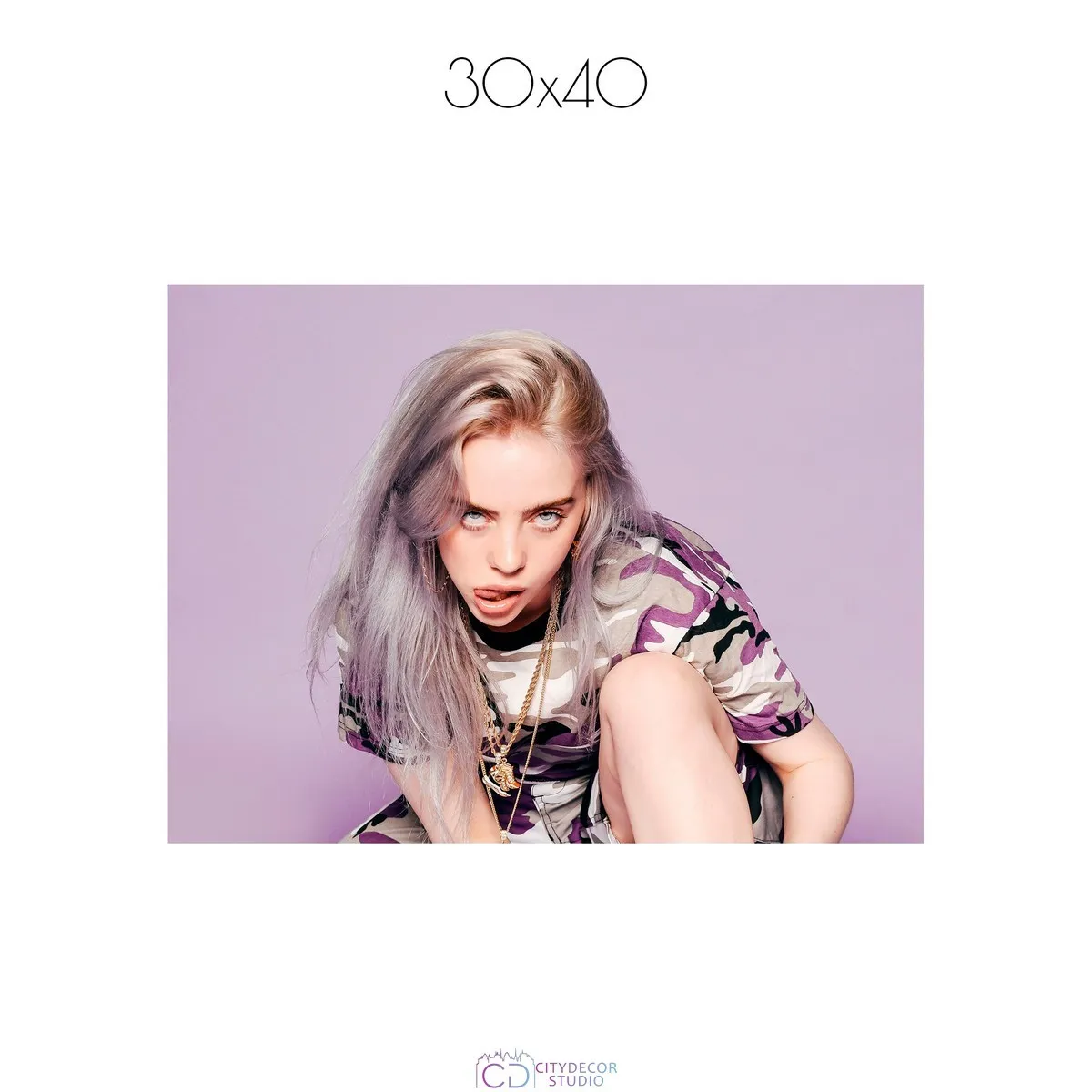 Постер Citydecor Billie Eilish арт. 1 (1 постер 30x40 см без рамы)