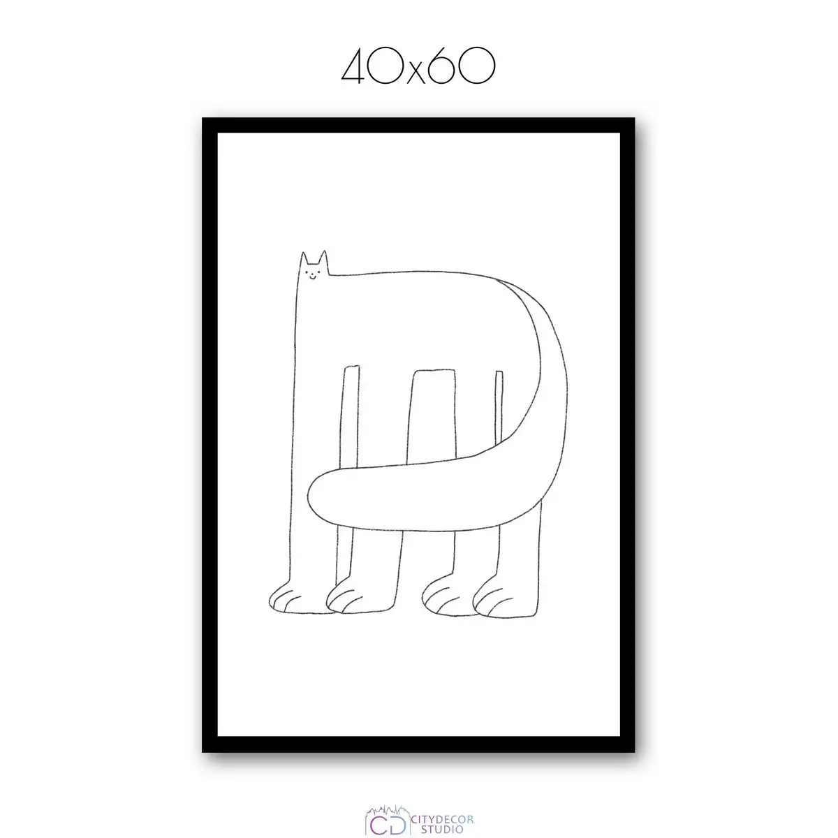 Дизайнерский постер Citydecor Большой кот арт. 1 (1 постер 40x60 см без рамы)