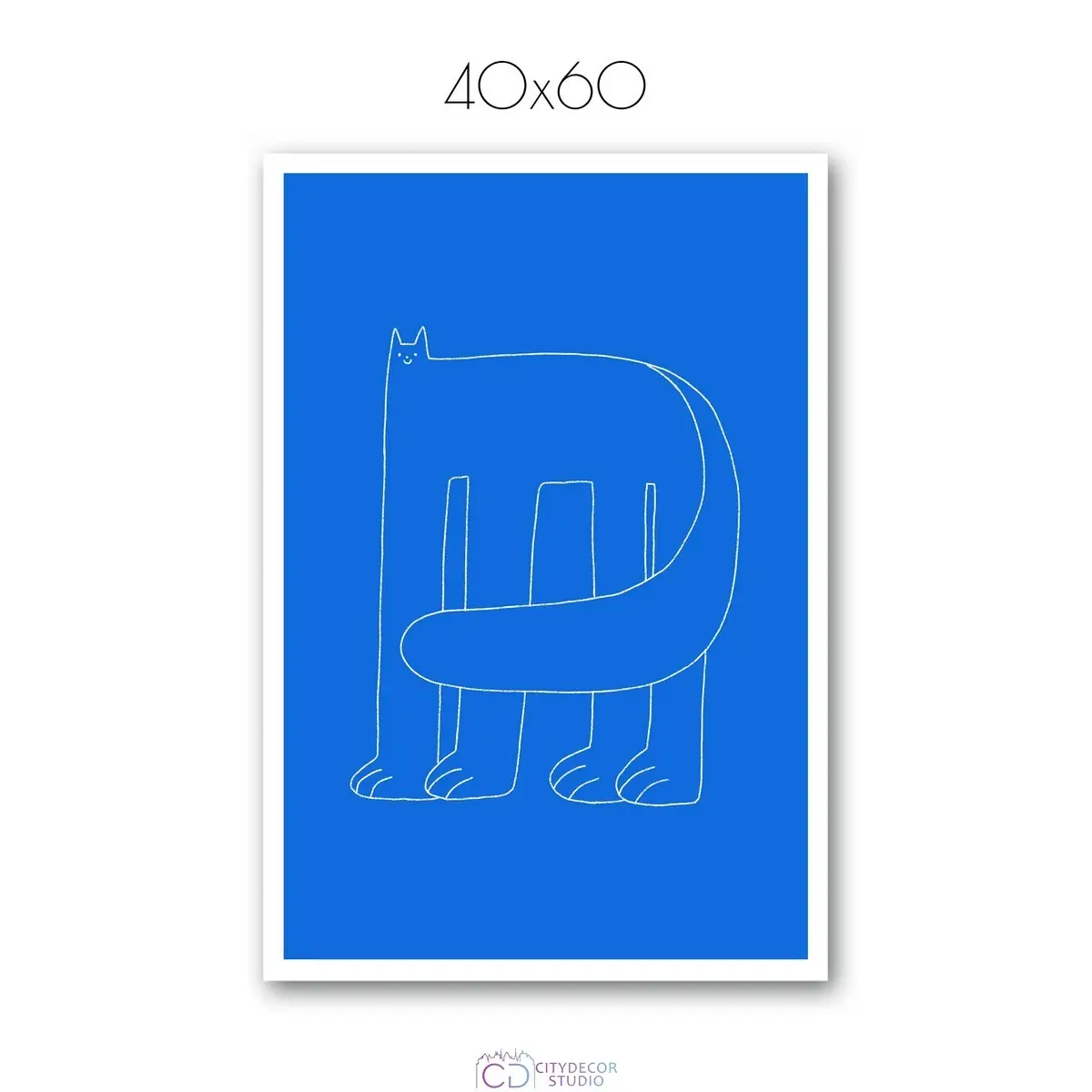 Дизайнерский постер Citydecor Большой кот арт. 2 (1 постер 40x60 см без рамы)