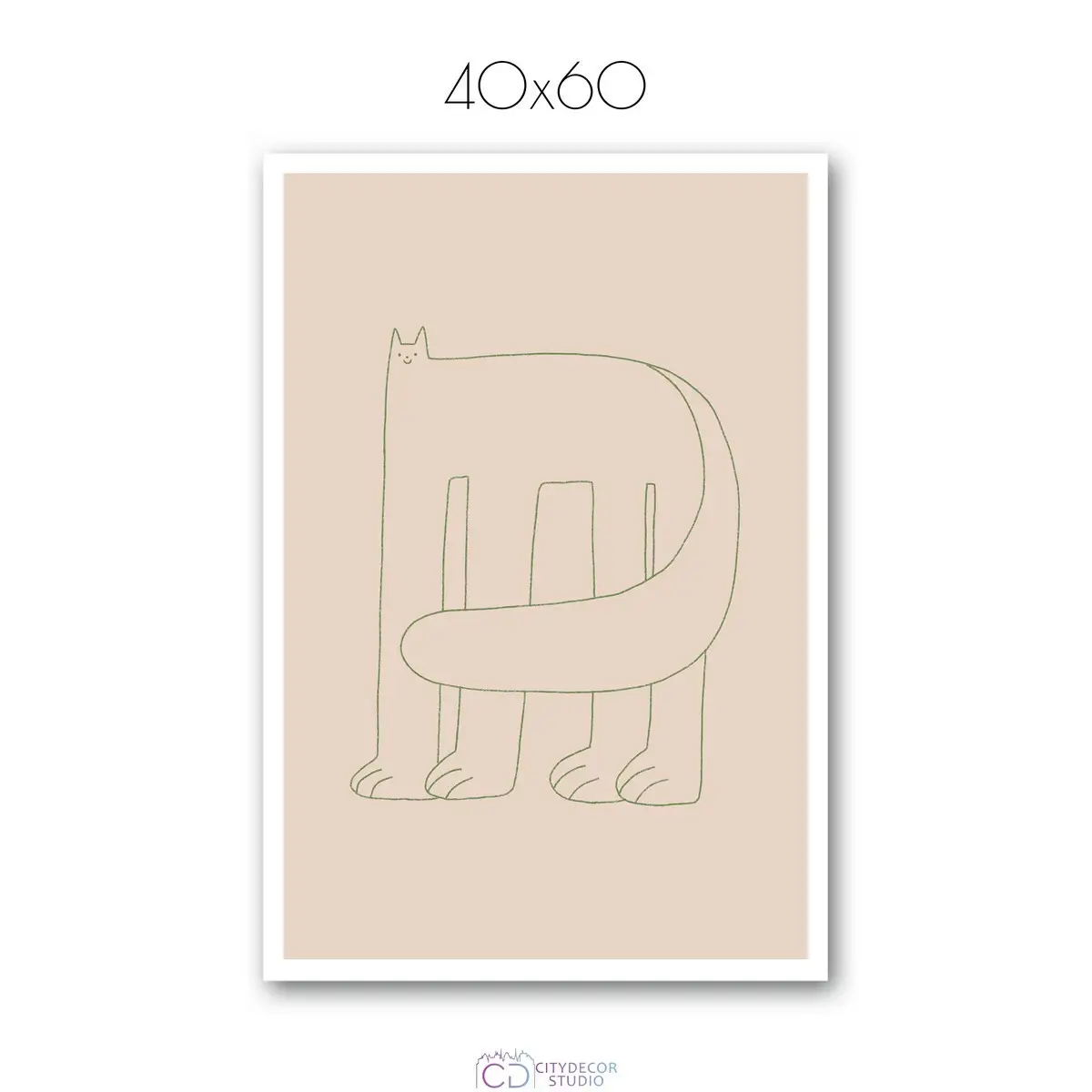 Дизайнерский постер Citydecor Большой кот арт. 3 (1 постер 40x60 см без рамы)