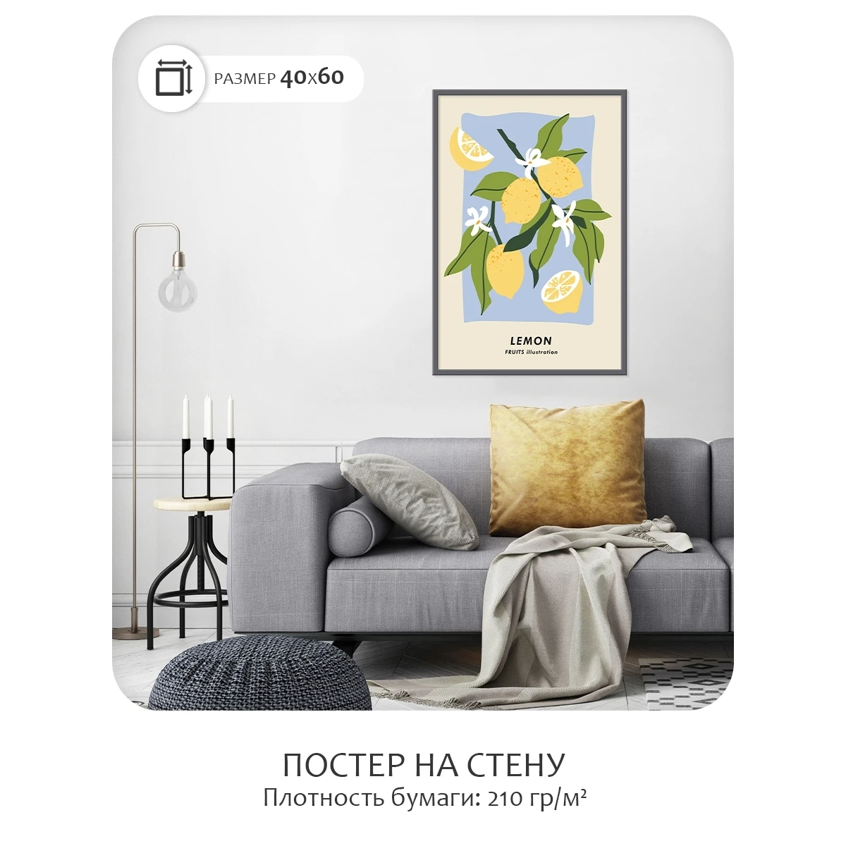Постер Citydecor Фрукты арт. 5 (1 постер 40x60 см без рамы)