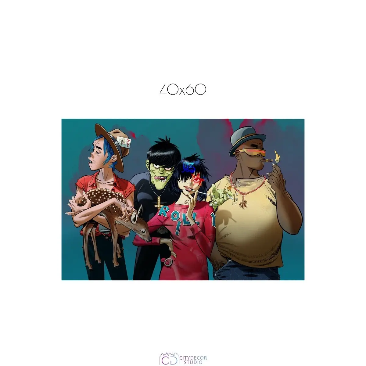 Постер Citydecor Gorillaz арт. 2 (1 постер 40x60 см без рамы)