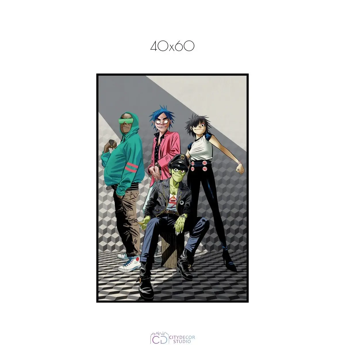 Постер Citydecor Gorillaz арт. 3 (1 постер 40x60 см без рамы)