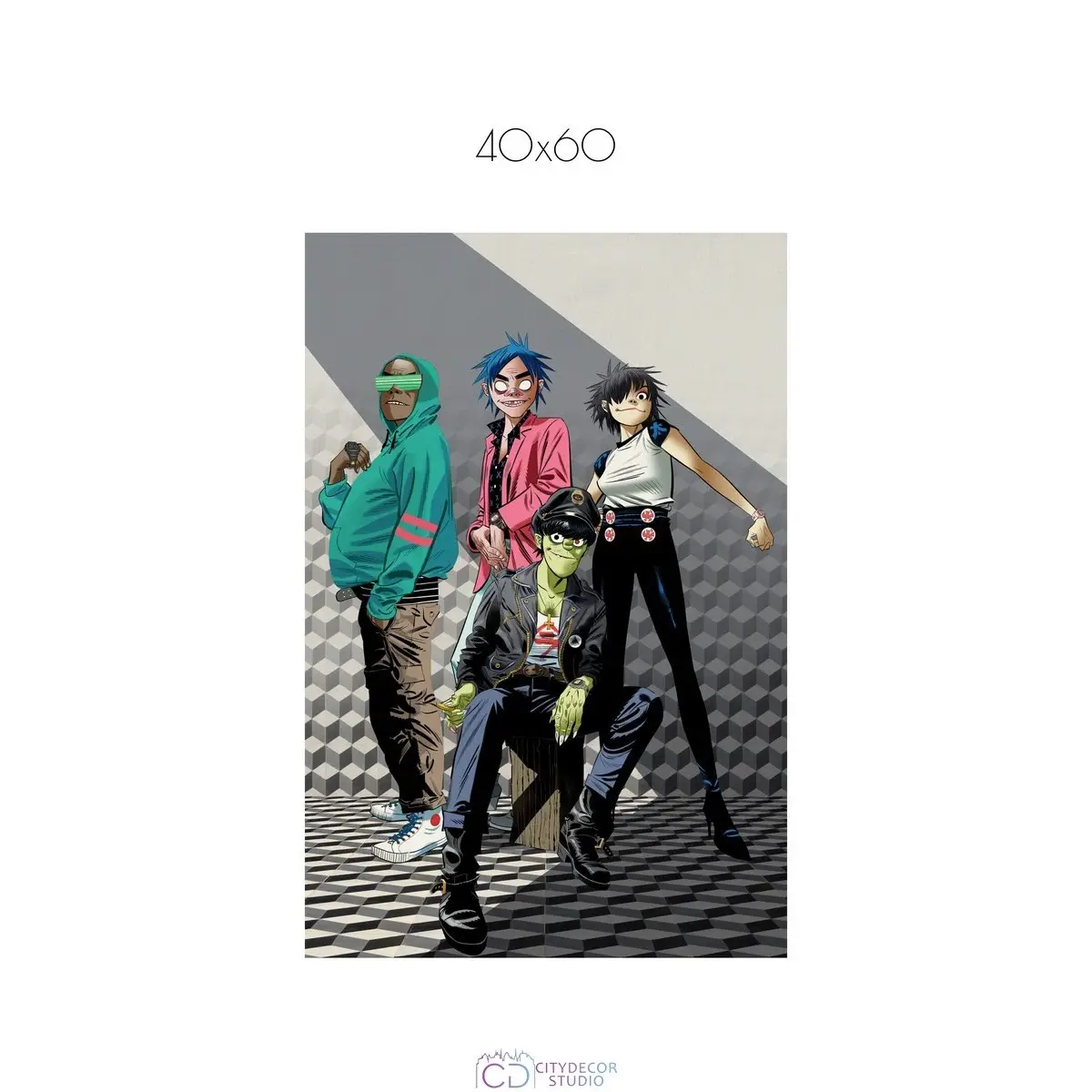 Постер Citydecor Gorillaz арт. 3 (1 постер 40x60 см без рамы)