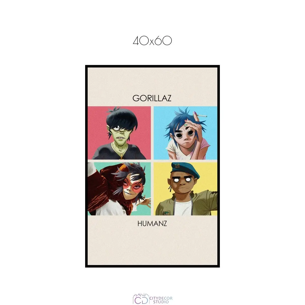 Постер Citydecor Gorillaz арт. 6 (1 постер 40x60 см без рамы)