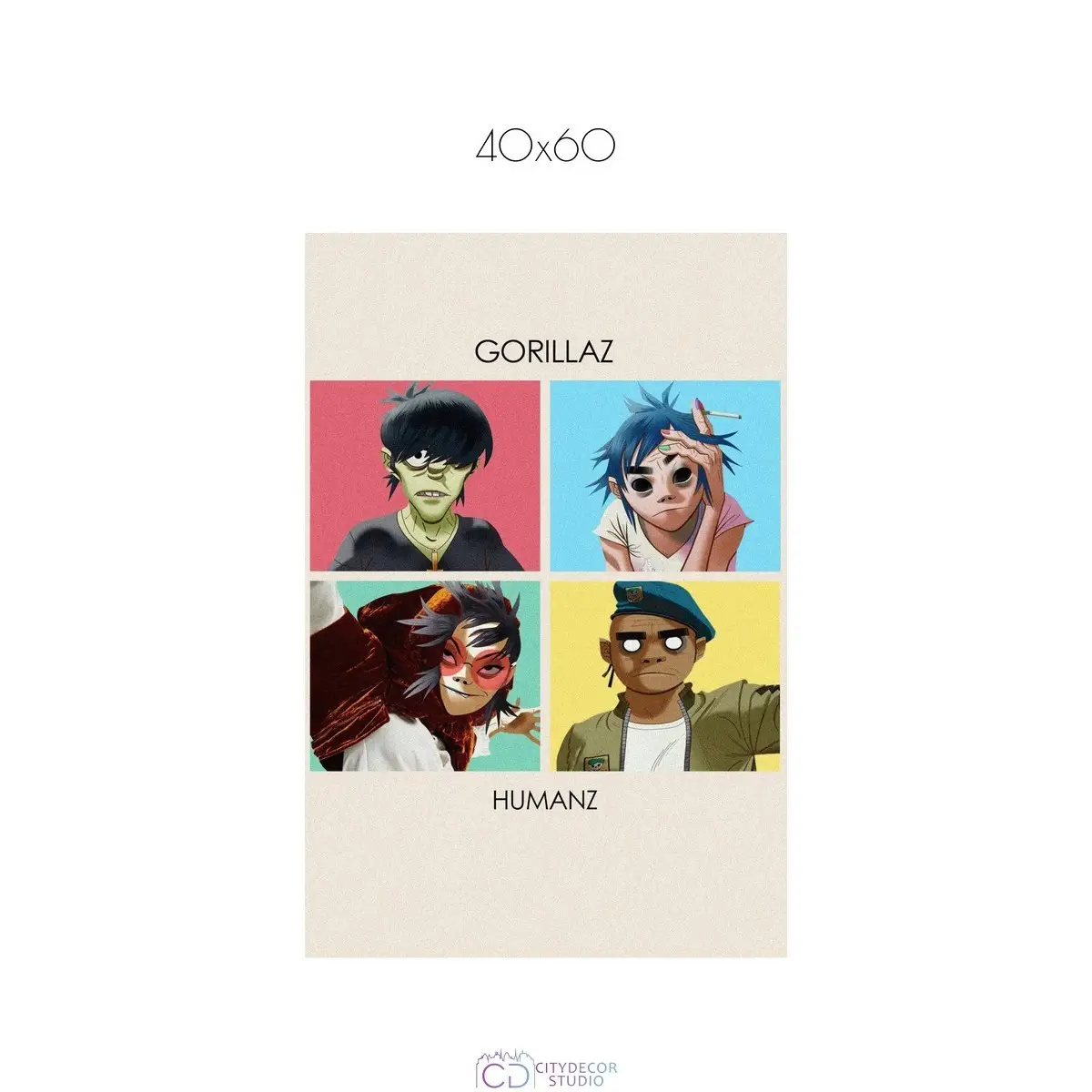 Постер Citydecor Gorillaz арт. 6 (1 постер 40x60 см без рамы)