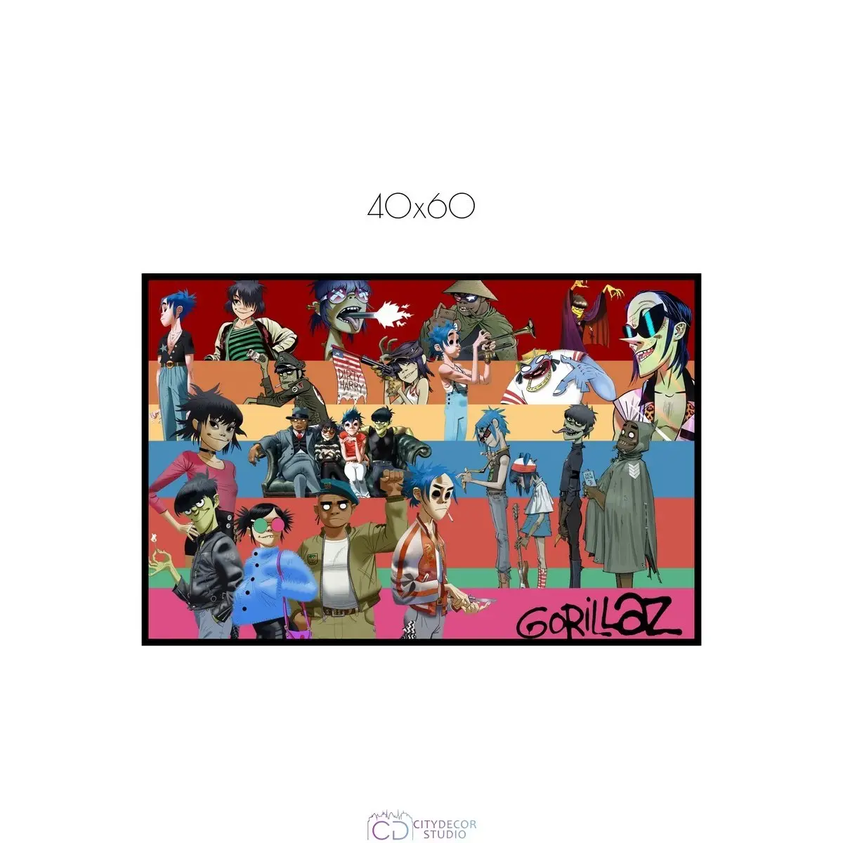 Постер Citydecor Gorillaz арт. 7 (1 постер 40x60 см без рамы)