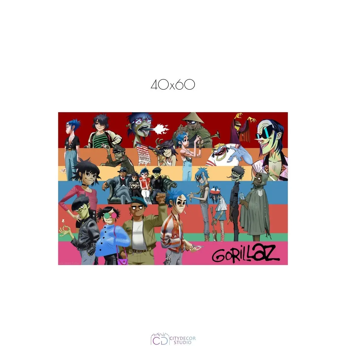 Постер Citydecor Gorillaz арт. 7 (1 постер 40x60 см без рамы)