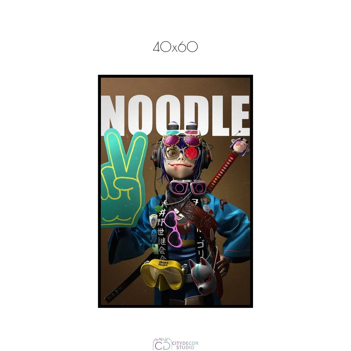Постер Citydecor Gorillaz арт. 9 (1 постер 40x60 см без рамы)