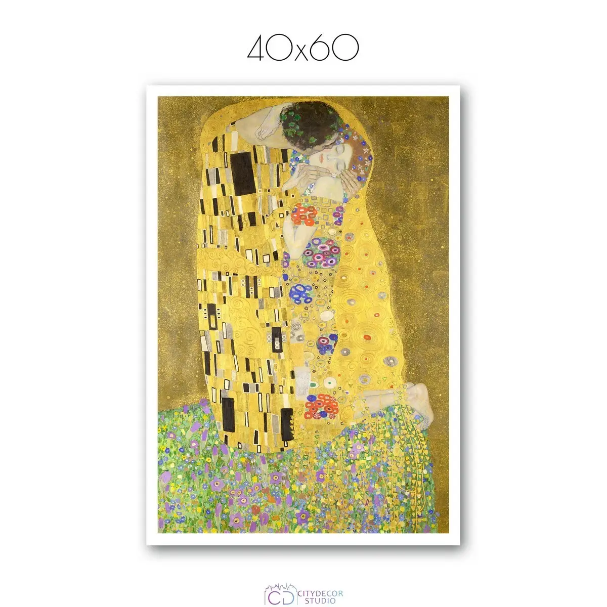 Постер Citydecor "Поцелуй", Густав Климт (1 постер 40x60 см без рамы)