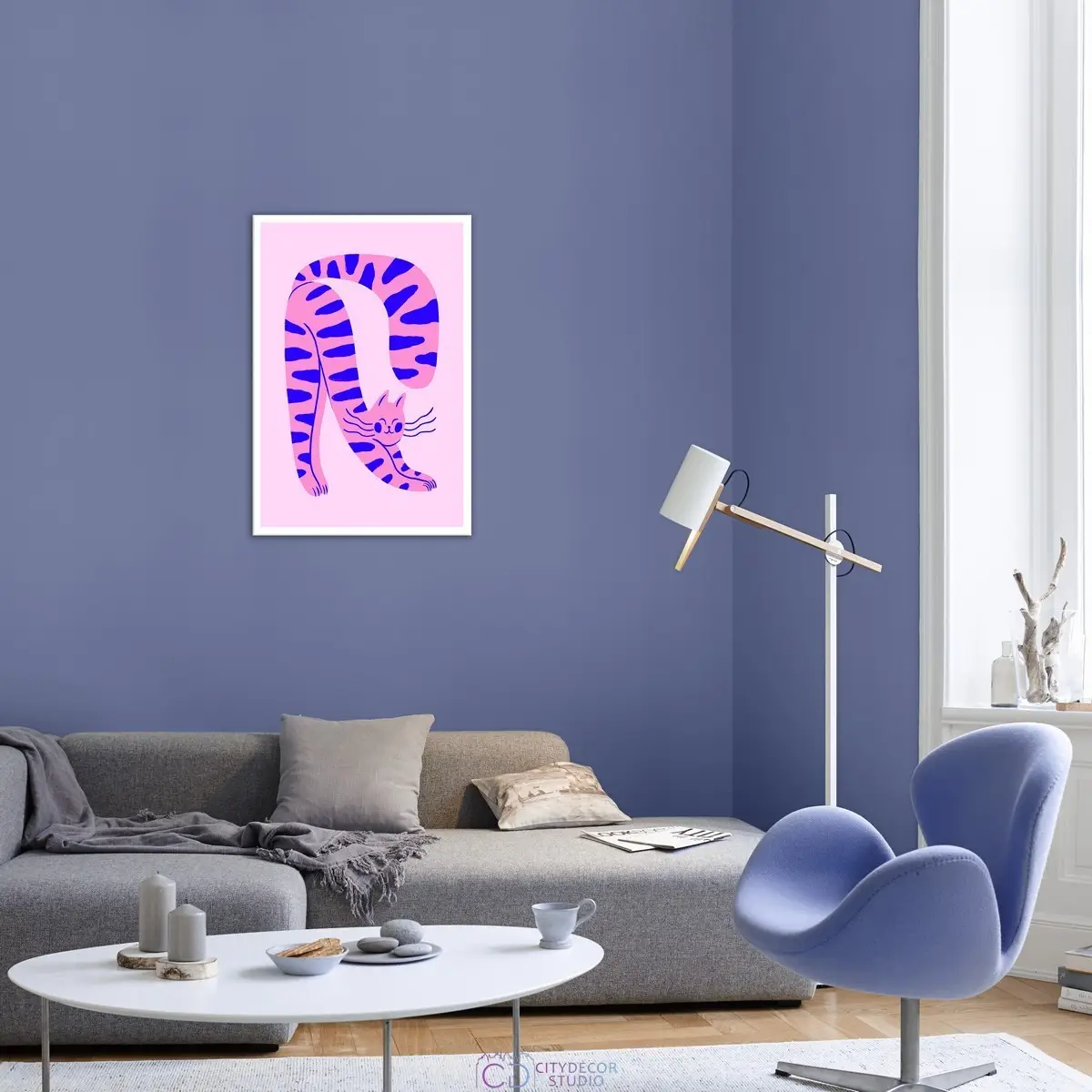 Дизайнерский постер Citydecor Котик арт. 2 (1 постер 40x60 см без рамы)