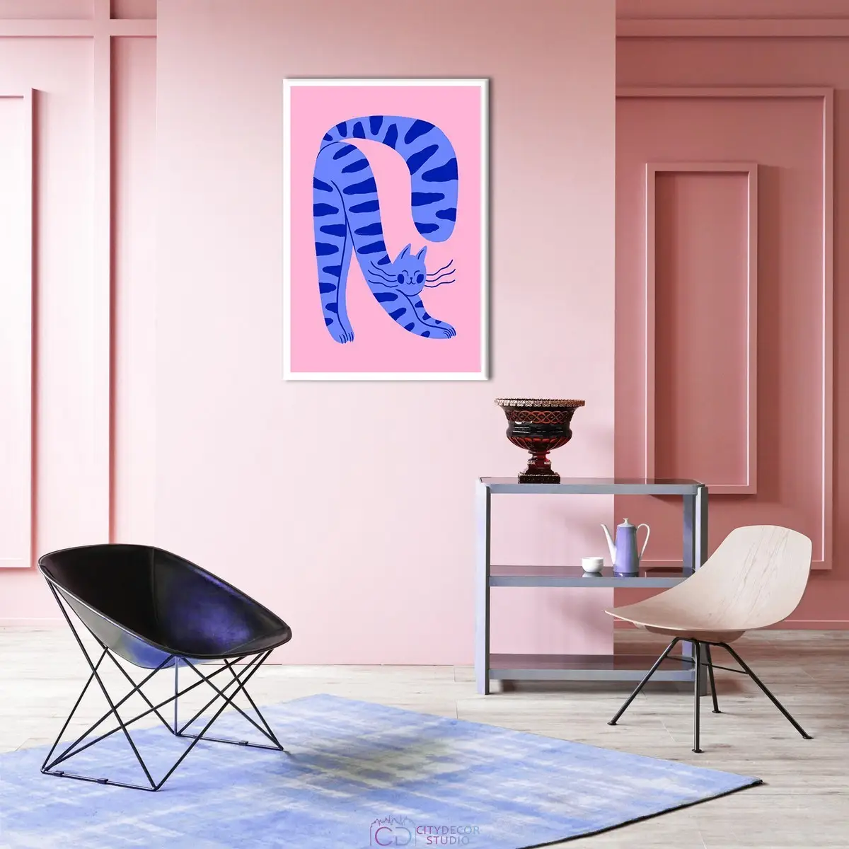 Дизайнерский постер Citydecor Котик арт. 3 (1 постер 40x60 см без рамы)
