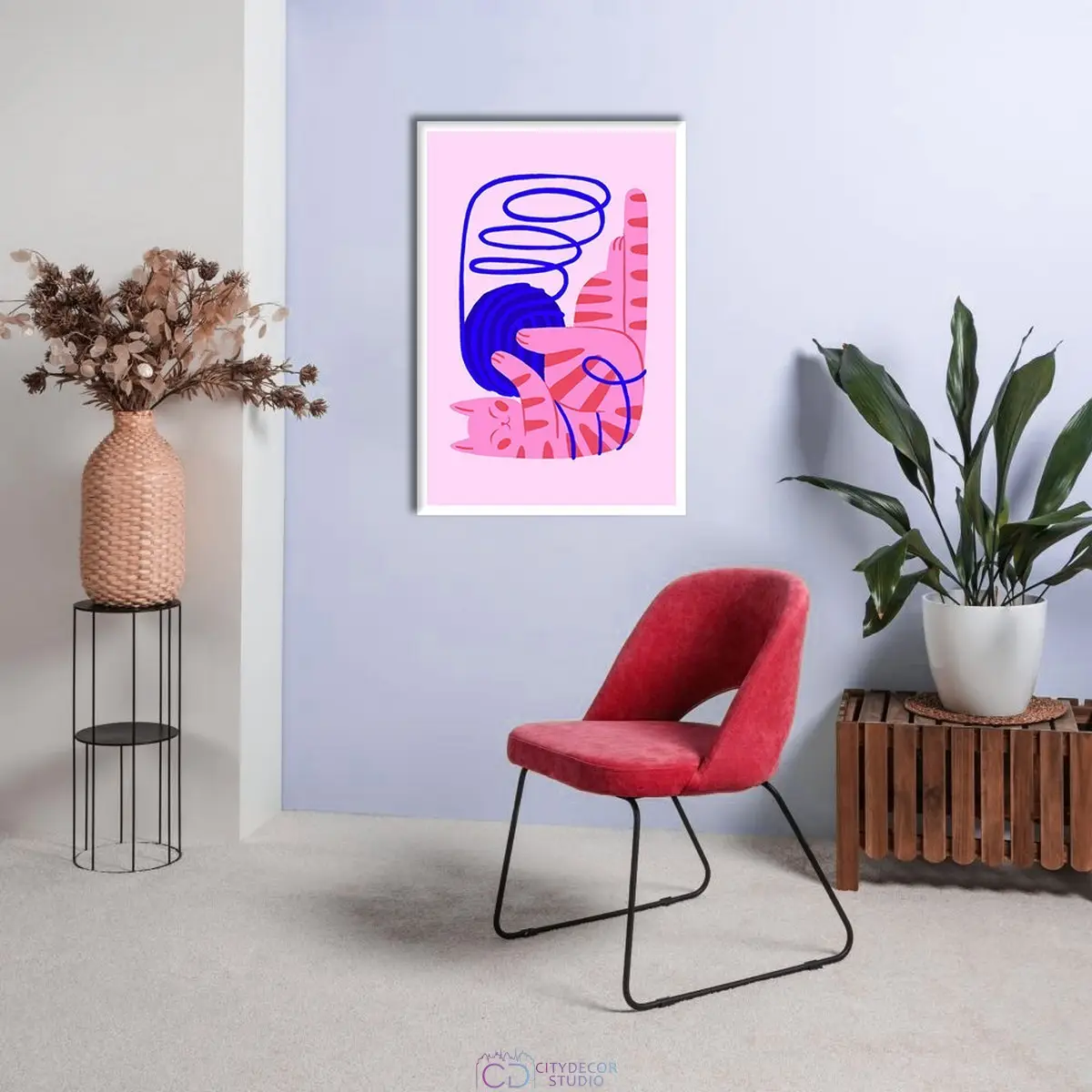 Дизайнерский постер Citydecor Котик арт. 5 (1 постер 40x60 см без рамы)