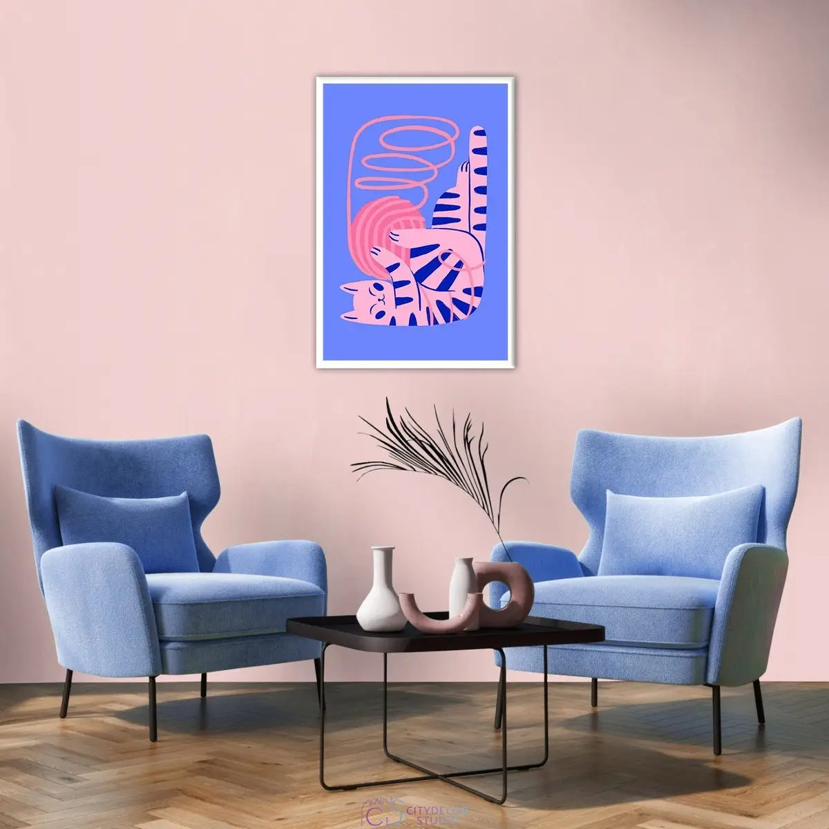 Дизайнерский постер Citydecor Котик арт. 6 (1 постер 40x60 см без рамы)