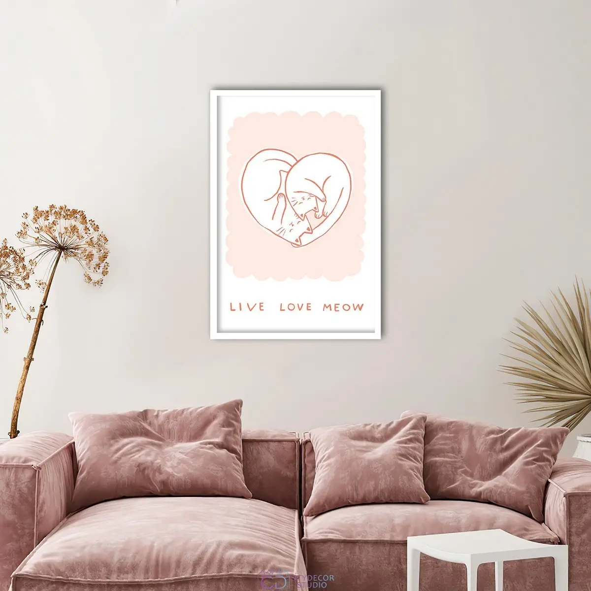 Дизайнерский постер Citydecor Live, love, meow арт. 1 (1 постер 40x60 см без рамы)