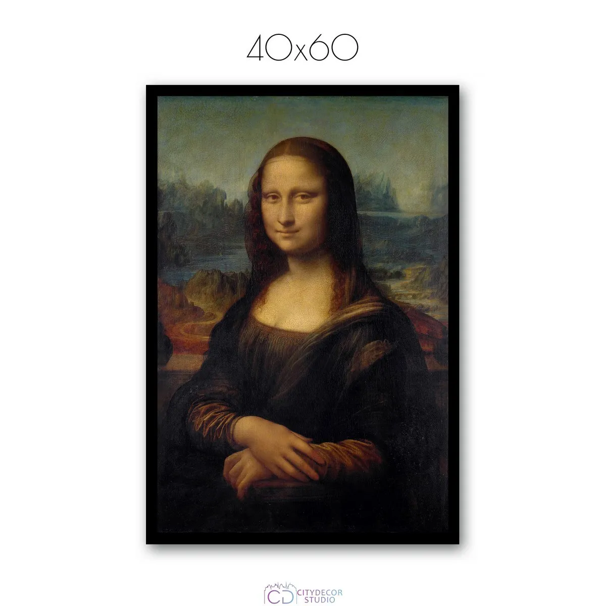 Постер Citydecor "Мона Лиза", Леонардо да Винчи. Репродукция (1 постер 40x60 см без рамы)