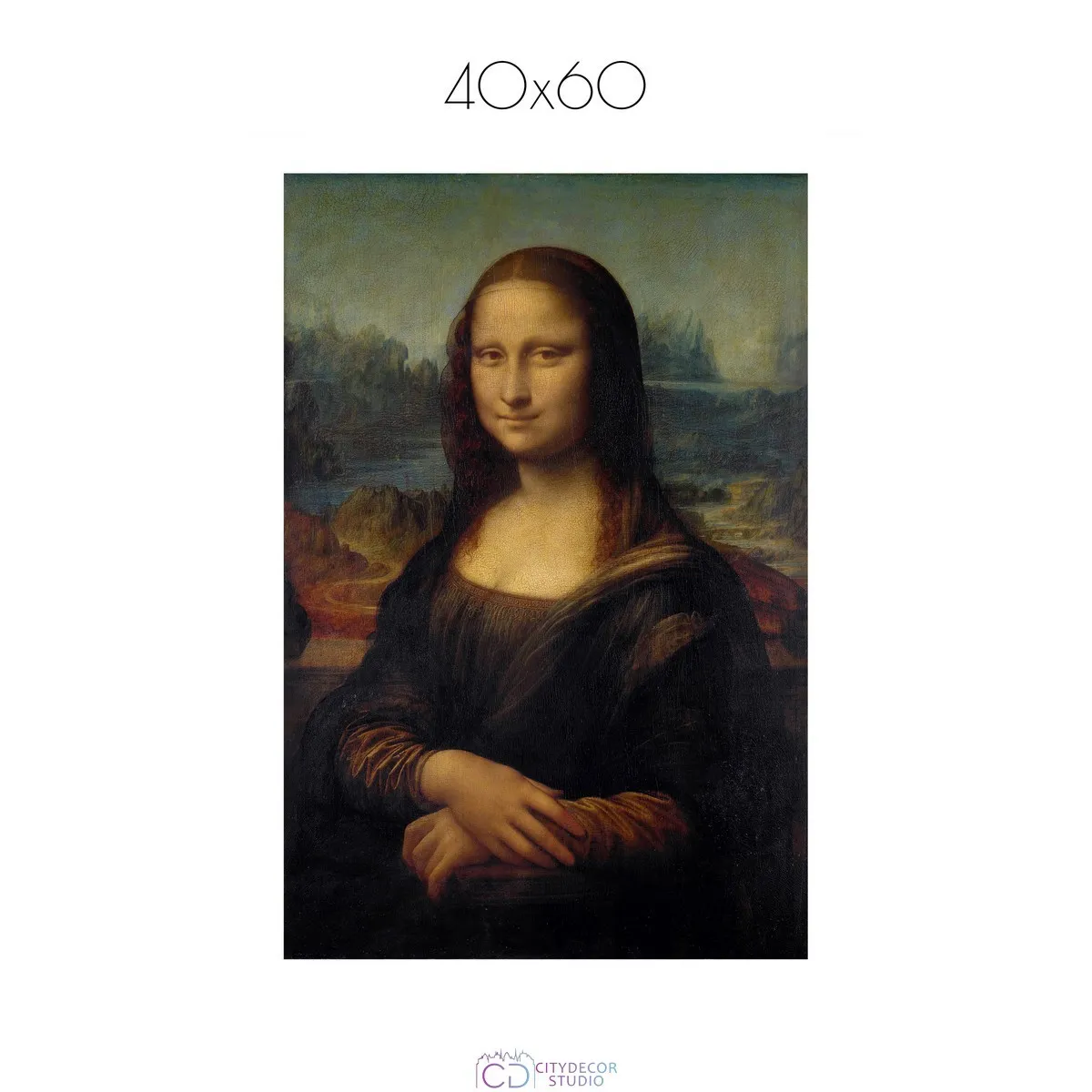 Постер Citydecor "Мона Лиза", Леонардо да Винчи. Репродукция (1 постер 40x60 см без рамы)