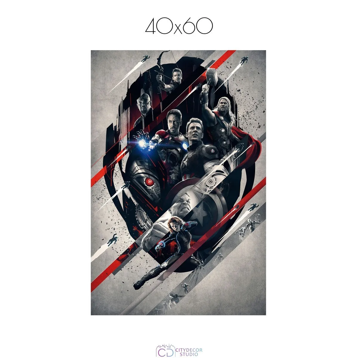 Постер Citydecor Мстители арт. 4 (1 постер 40x60 см без рамы)