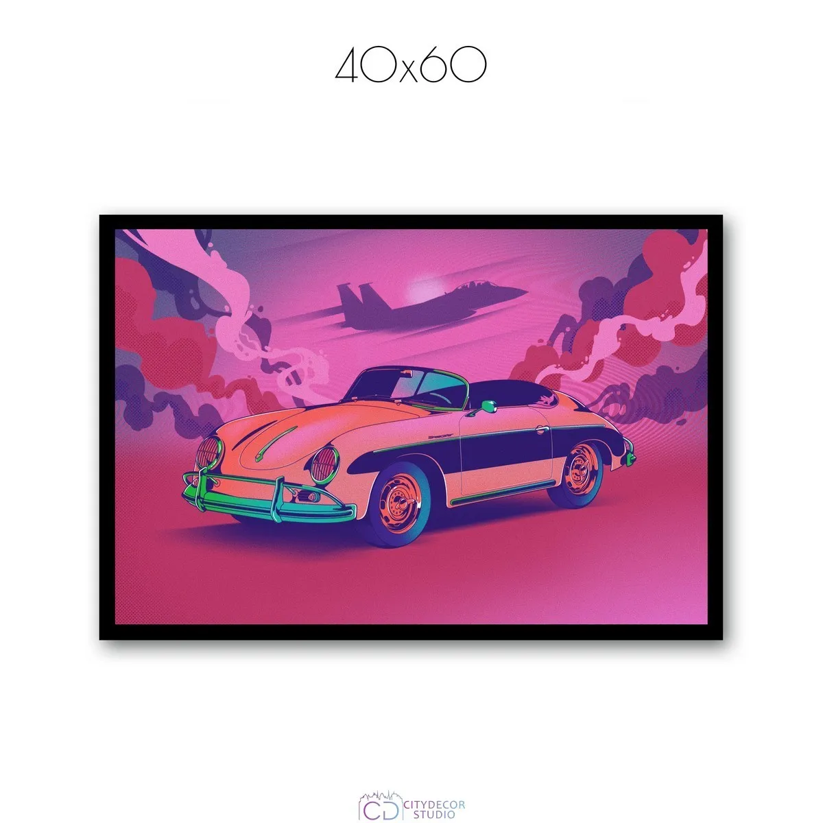 Постер Citydecor Порше Ретро арт. 1 (1 постер 40x60 см без рамы)