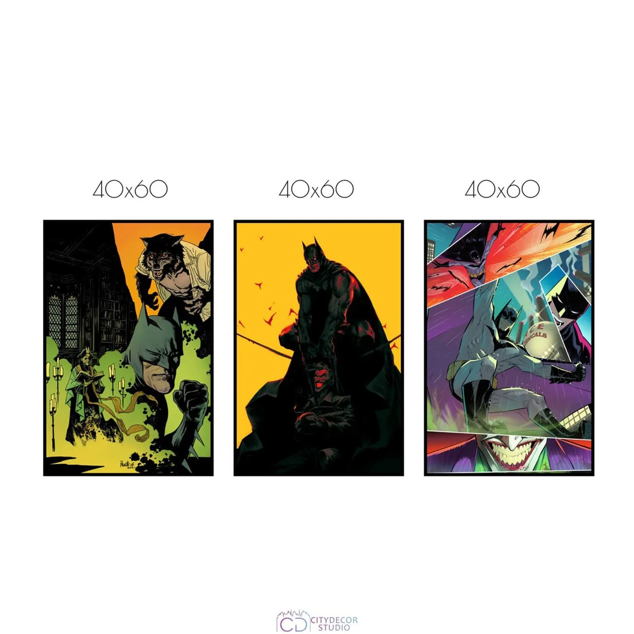 Набор постеров Citydecor Batman арт. 1 (3 постера размером 40x60 см без рам)