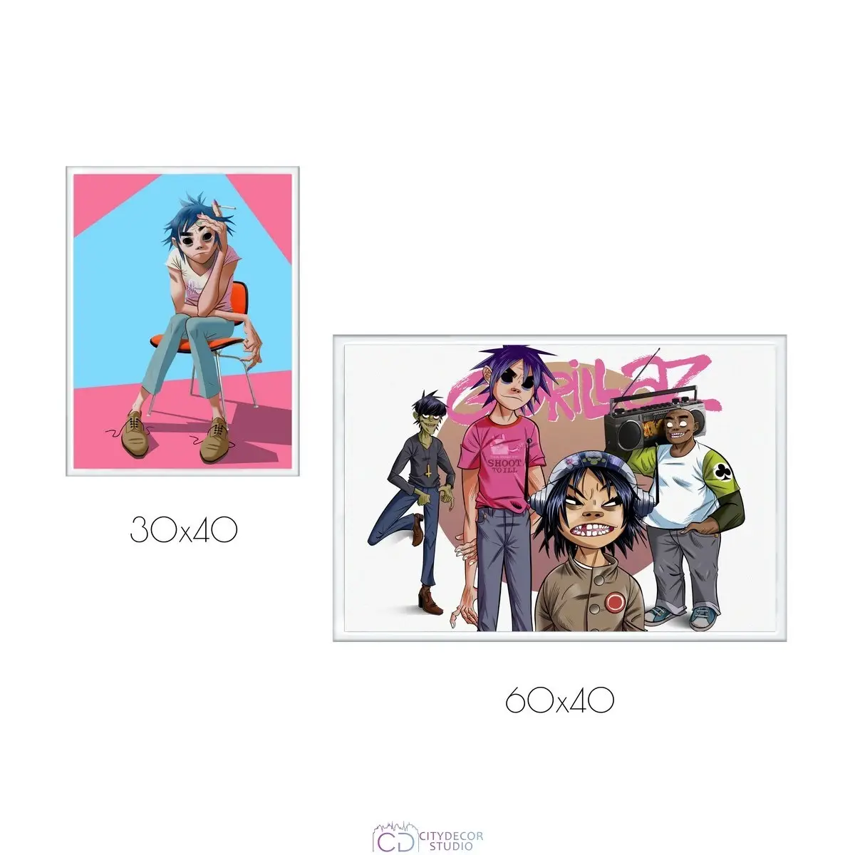 Набор постеров Citydecor Gorillaz арт. 5 (по 1 постеру размером 30x40 и 40x60 см без рам)
