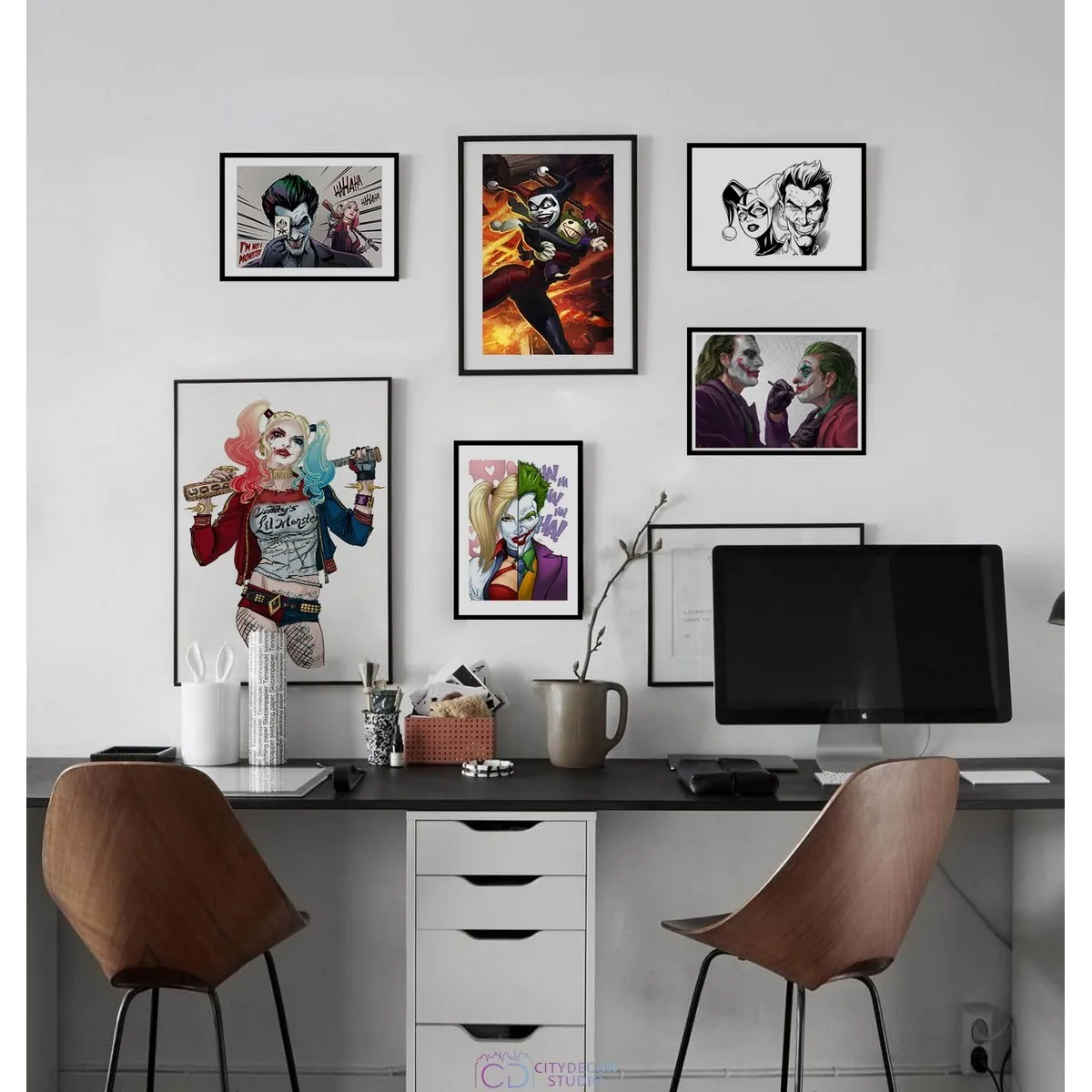 Набор постеров Citydecor Харли Квинн арт. 3 (4 постера размером 21x30 и по 1 постеру 30x40 и 40x60 см без рам)