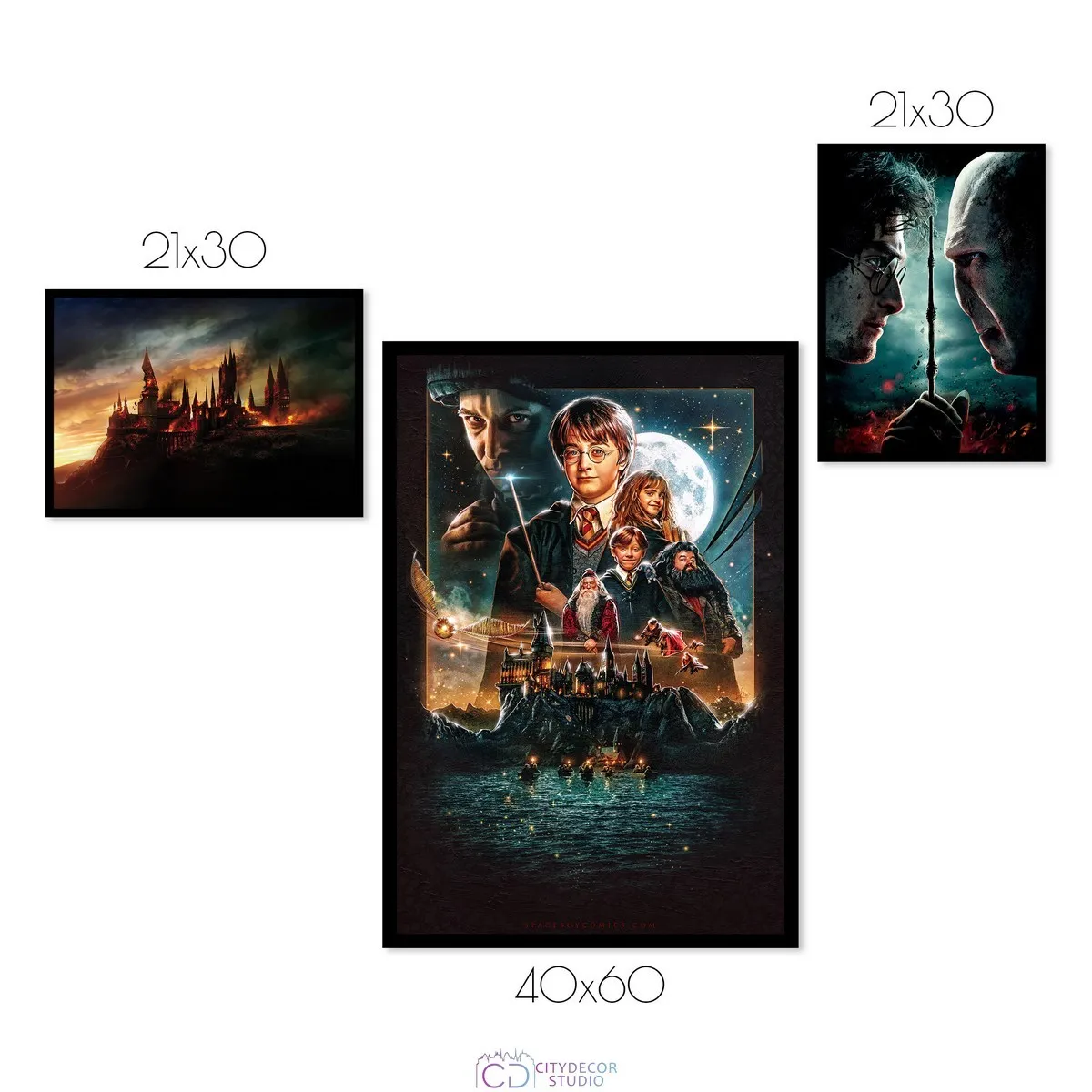 Набор постеров Citydecor Гарри Поттер арт. 1 (2 постера размером 21x30 см и 1 постер 40x60 см без рам)