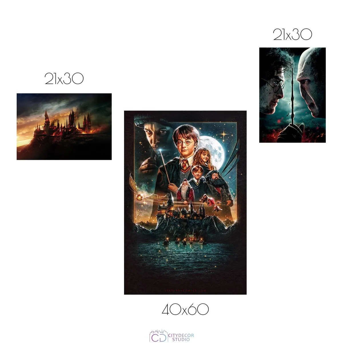 Набор постеров Citydecor Гарри Поттер арт. 1 (2 постера размером 21x30 см и 1 постер 40x60 см без рам)