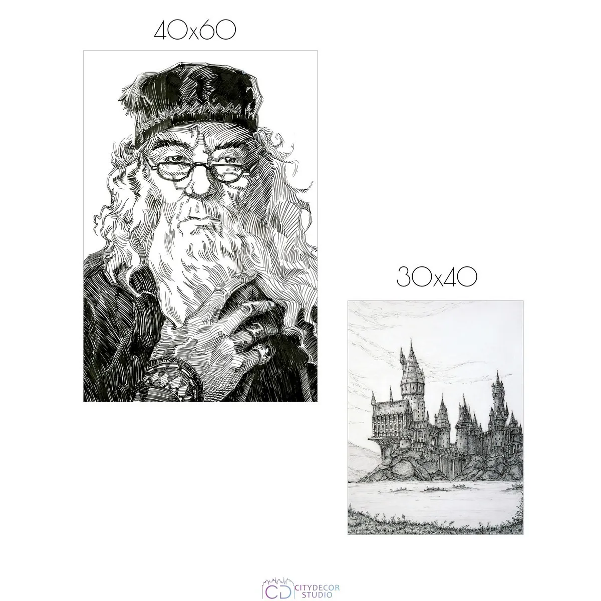 Набор постеров Citydecor Гарри Поттер арт. 5 (по 1 постеру размером 30x40 и 40x60 см без рам)