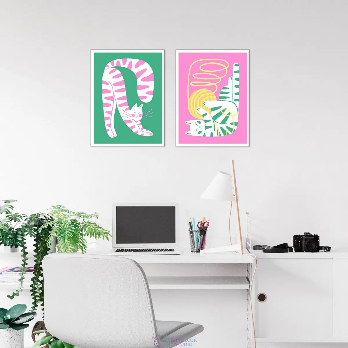 Набор дизайнерских постеров Citydecor Котик арт. 7 (2 постера размером 30x40 см без рам)