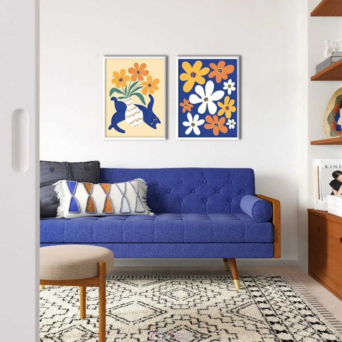 Набор дизайнерских постеров Citydecor Кот и ваза арт. 3 (2 постера размером 30x40 см без рам)