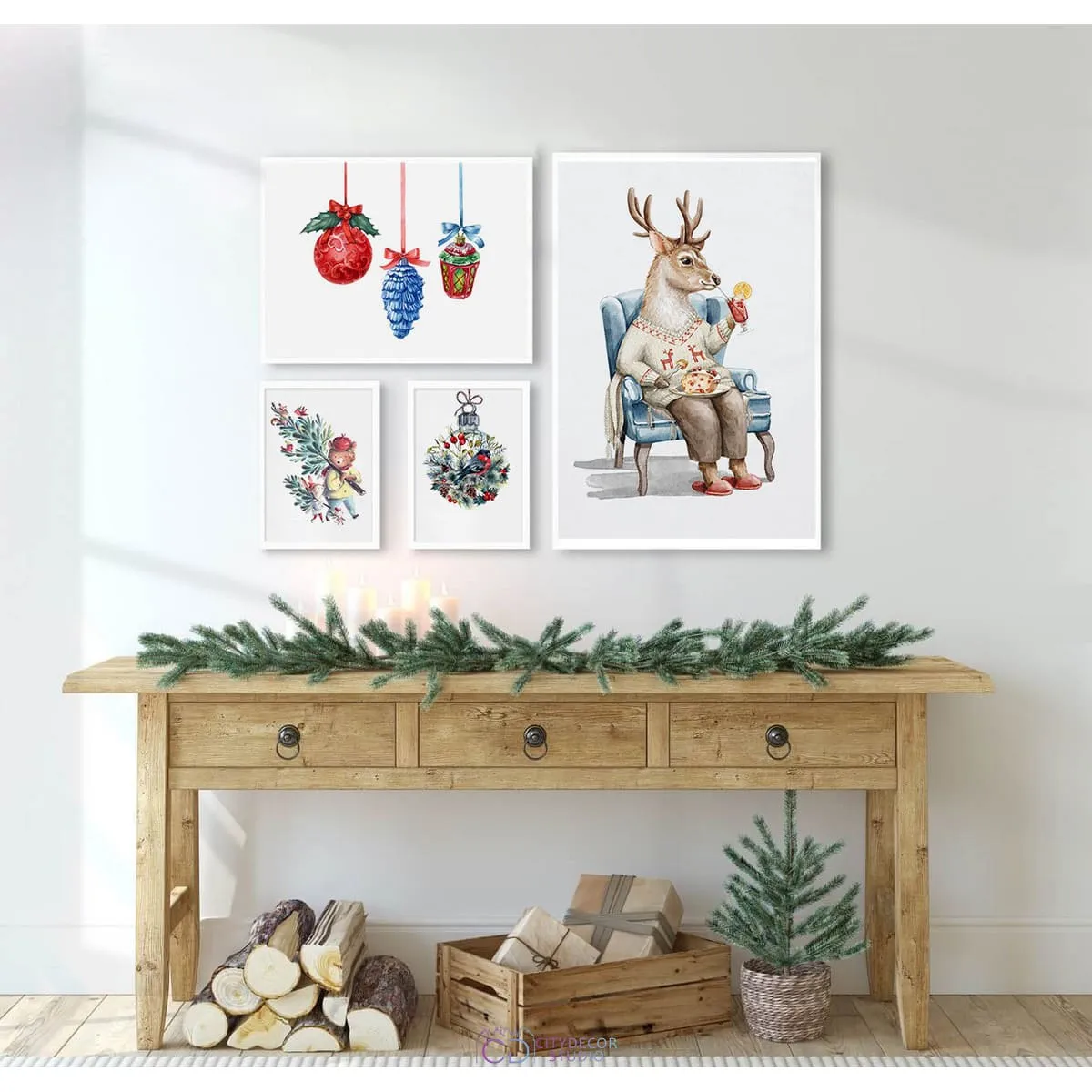 Набор постеров Citydecor New Year арт. 4 (2 постера размером 21x30 см, 1 постер 30x40 см и 1 постер 40x60 см без рам)