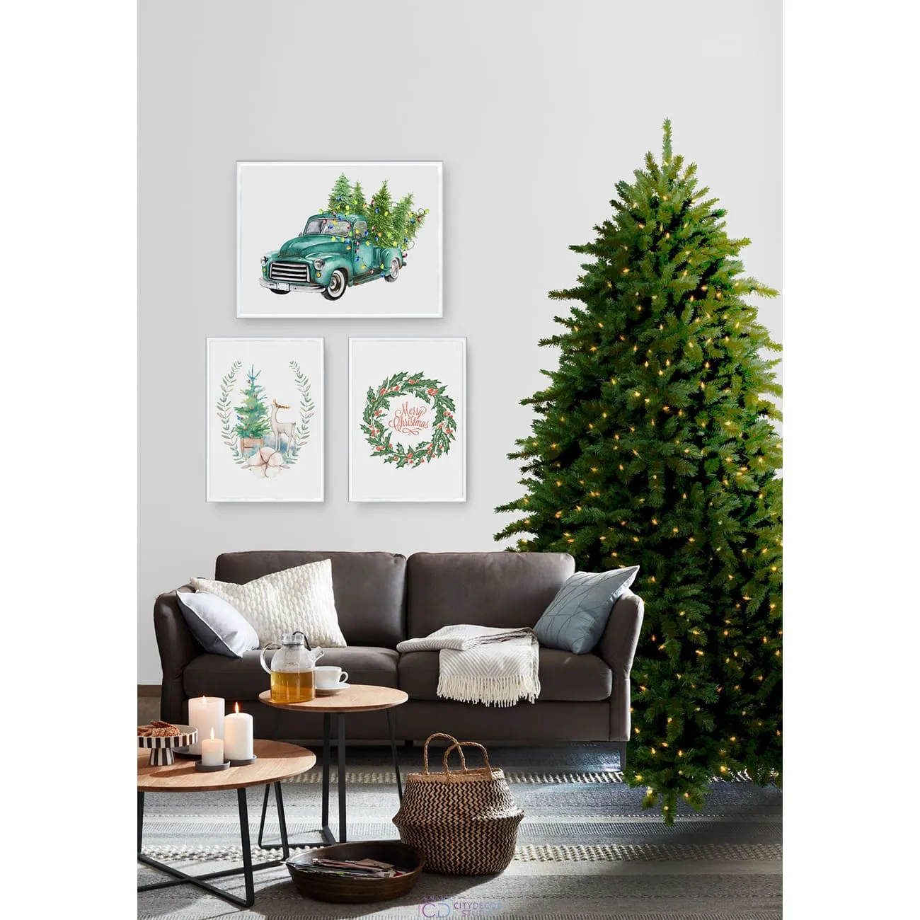 Набор постеров Citydecor New Year арт. 6 (2 постера размером 21x30 см и 1 постер 30x40 см без рам)