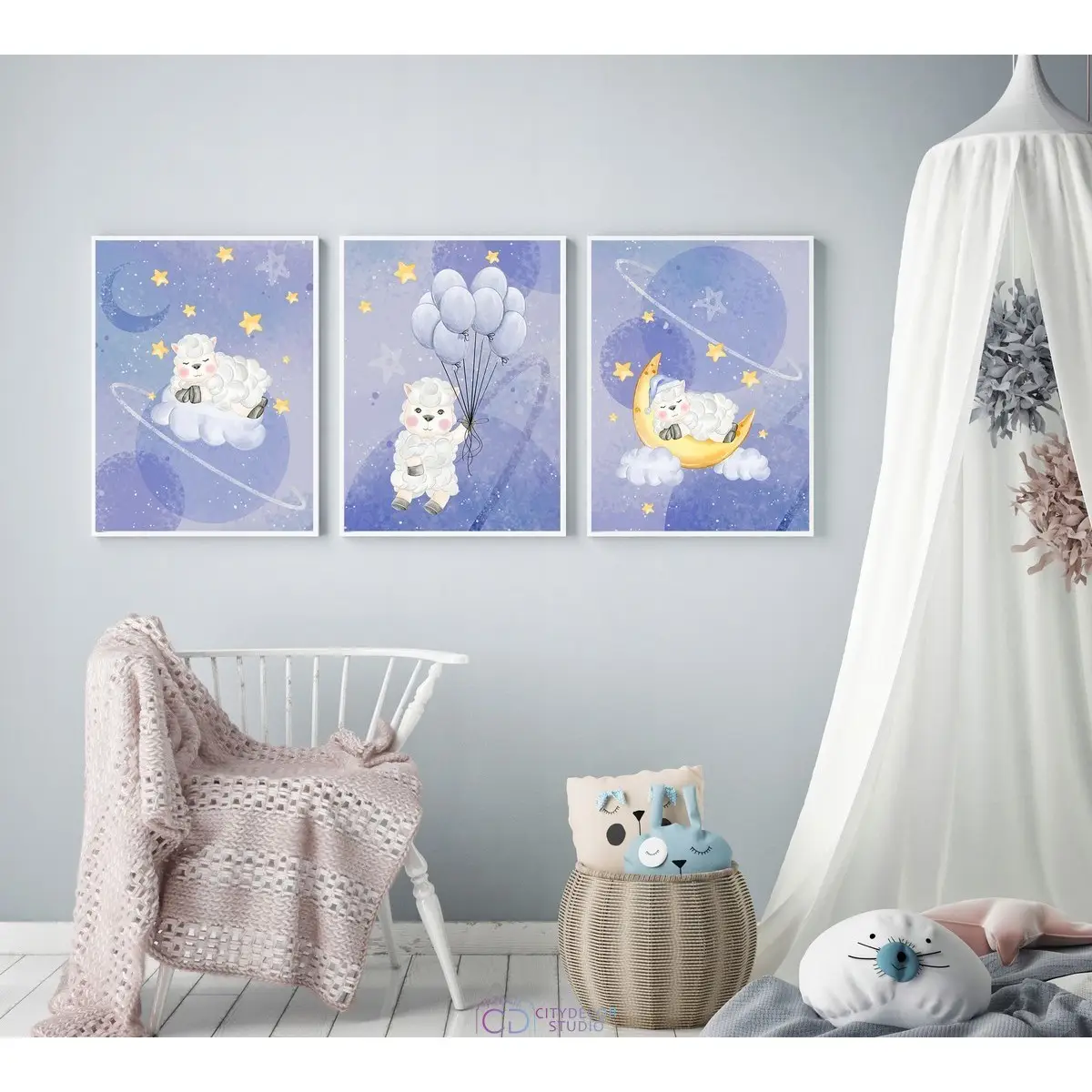 Набор дизайнерских постеров Citydecor Овечки арт. 29 (3 постера размером 30x40 см без рам)
