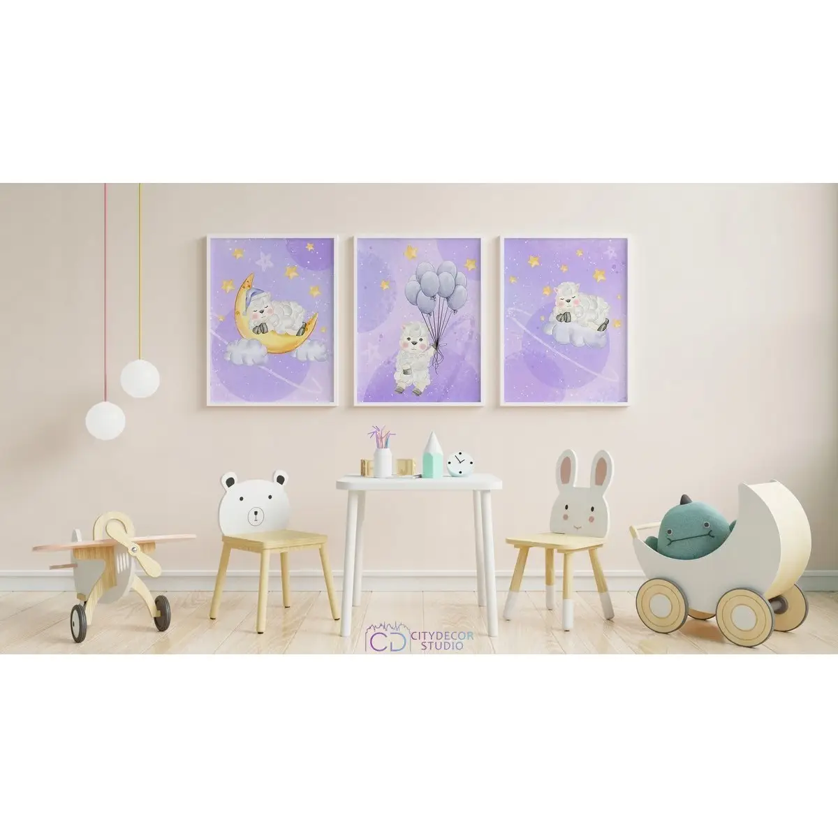 Набор дизайнерских постеров Citydecor Овечки арт. 32 (3 постера размером 30x40 см без рам)