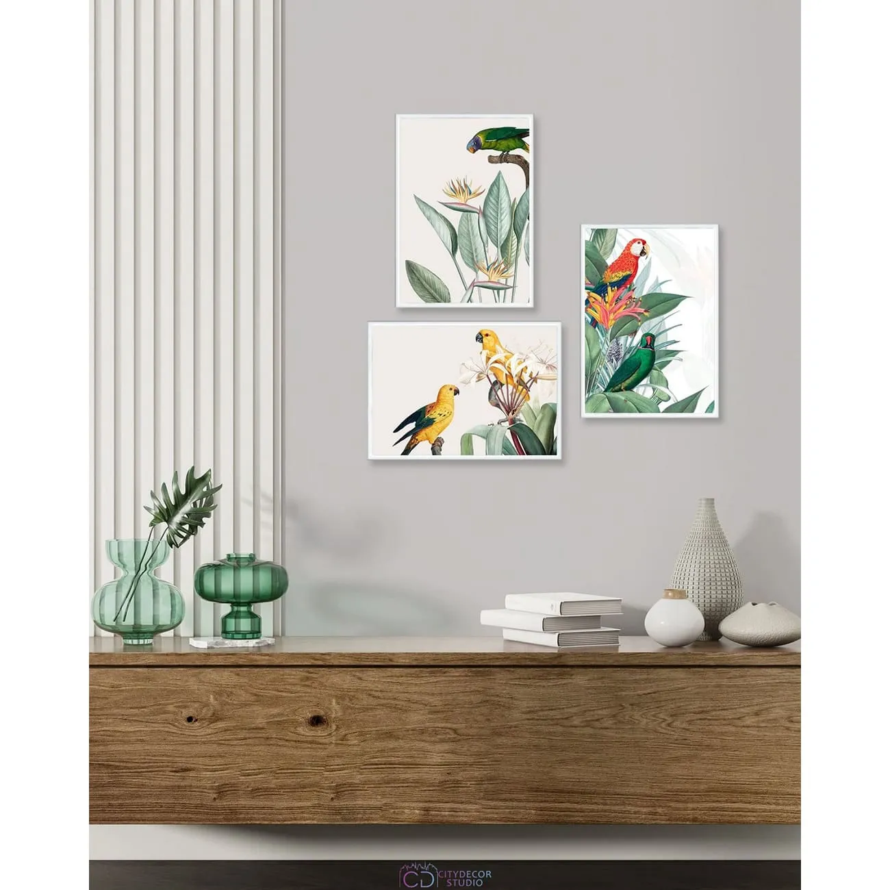 Набор постеров Citydecor Попугайчики арт. 2 (3 постера размером 21x30 см без рам)
