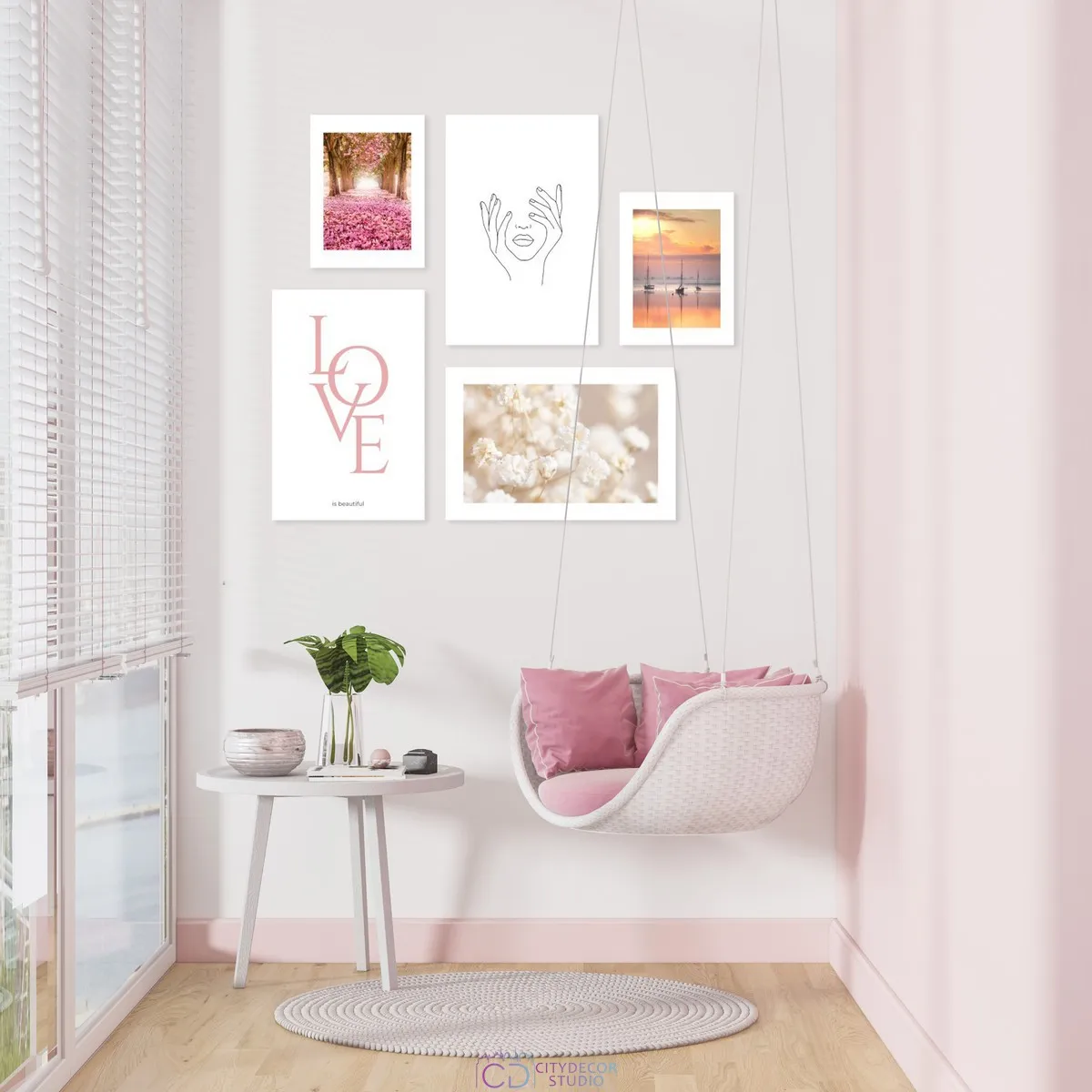 Набор постеров Citydecor Romantic арт. 3 (2 постера размером 30x40 см и 3 постера 40x60 см без рам)