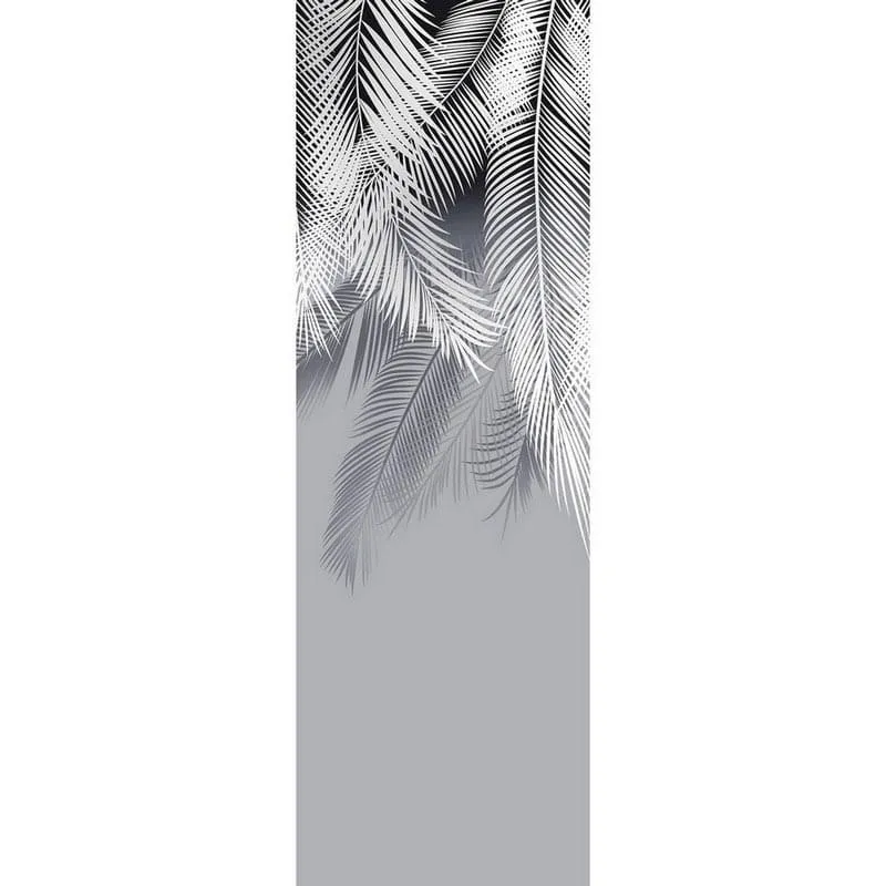 Фотообои рулонные Citydecor со скидкой "Пальмовые листья (серый)" 93x280 см