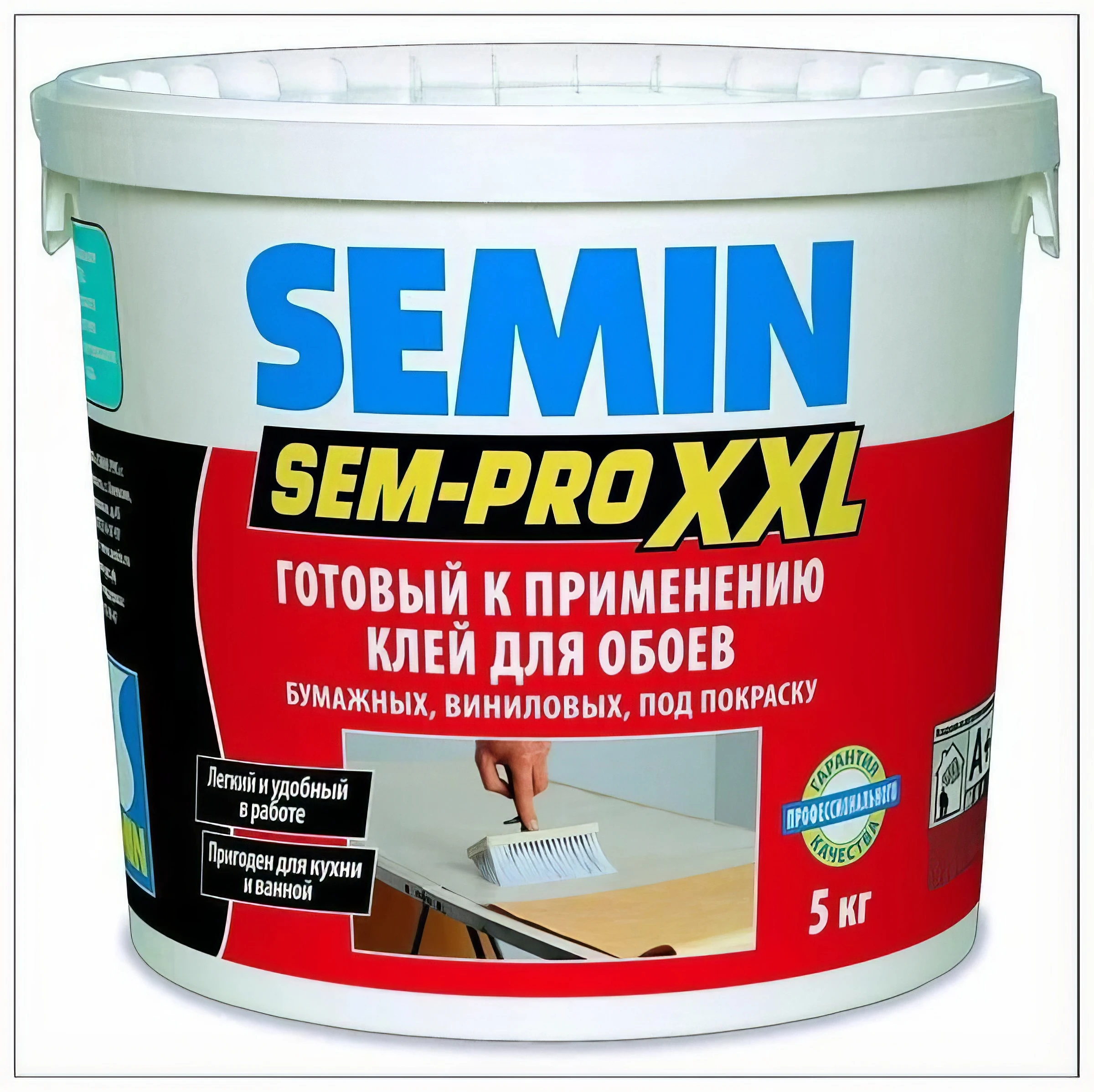 Профессиональный клей для обоев Semin Sem-Pro XХL (10 кг) / готовый состав / универсальный для любого типа обоев 