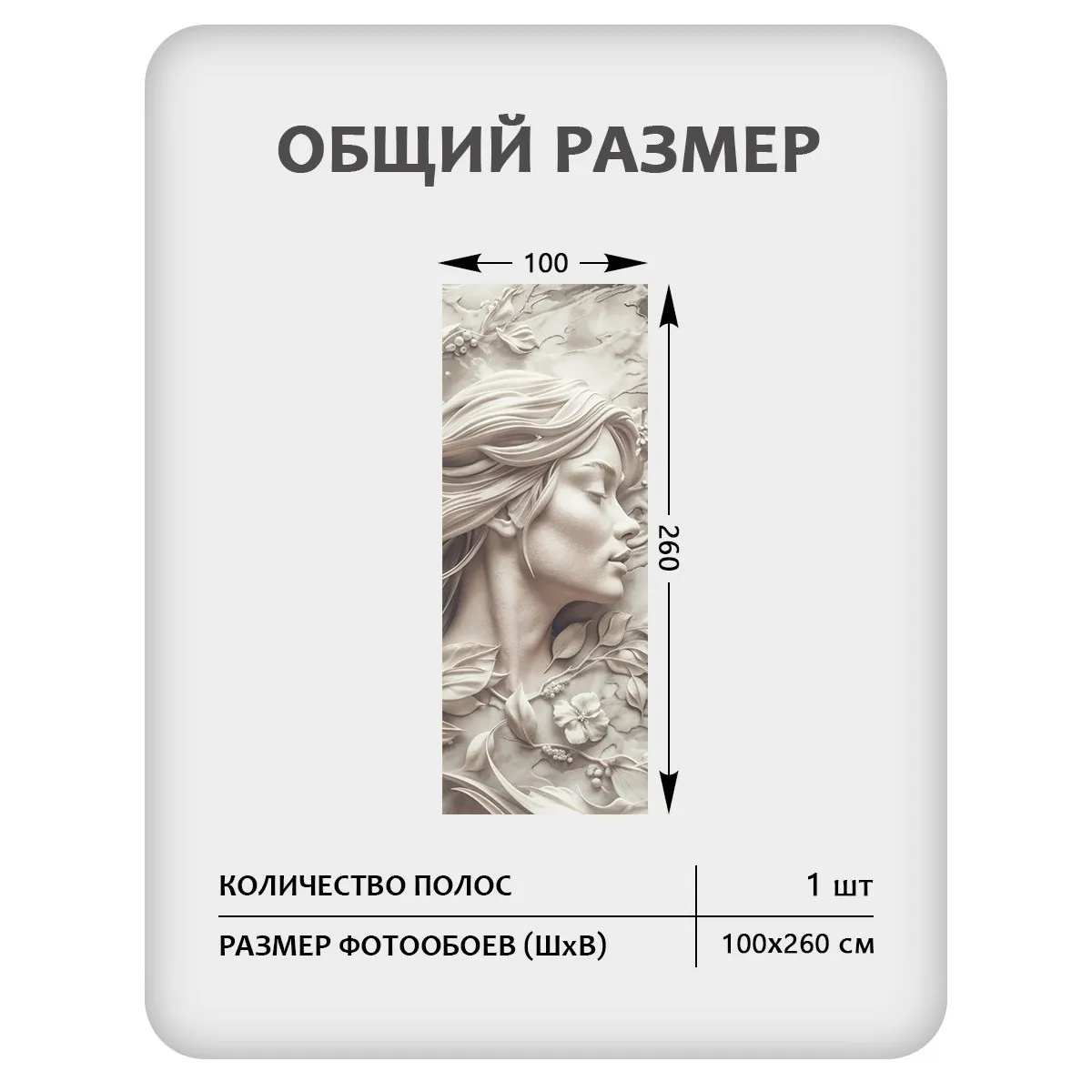 Фотообои рулонные Citydecor Барельеф 3D 2 на флизелиновой основе 100x260 см