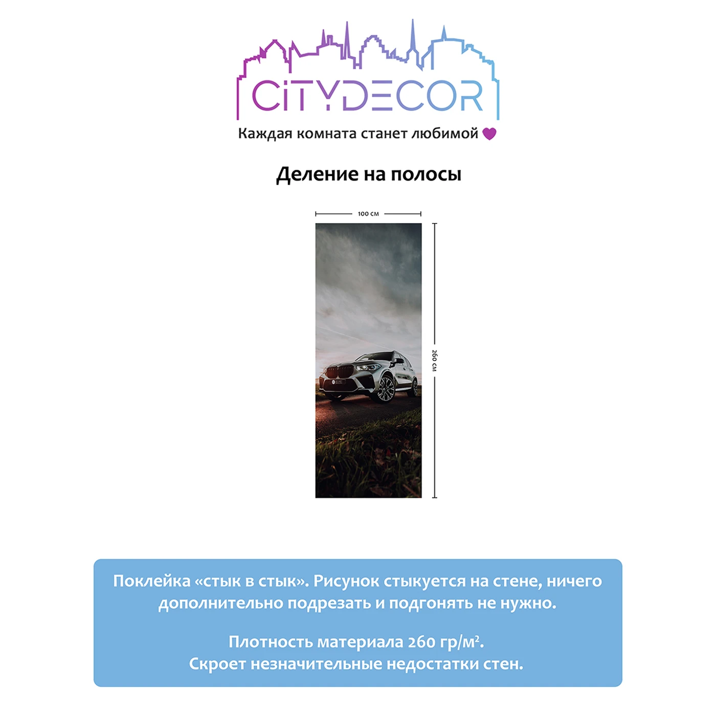 Фотообои рулонные Citydecor Транспорт 150 на флизелиновой основе 100x260 см