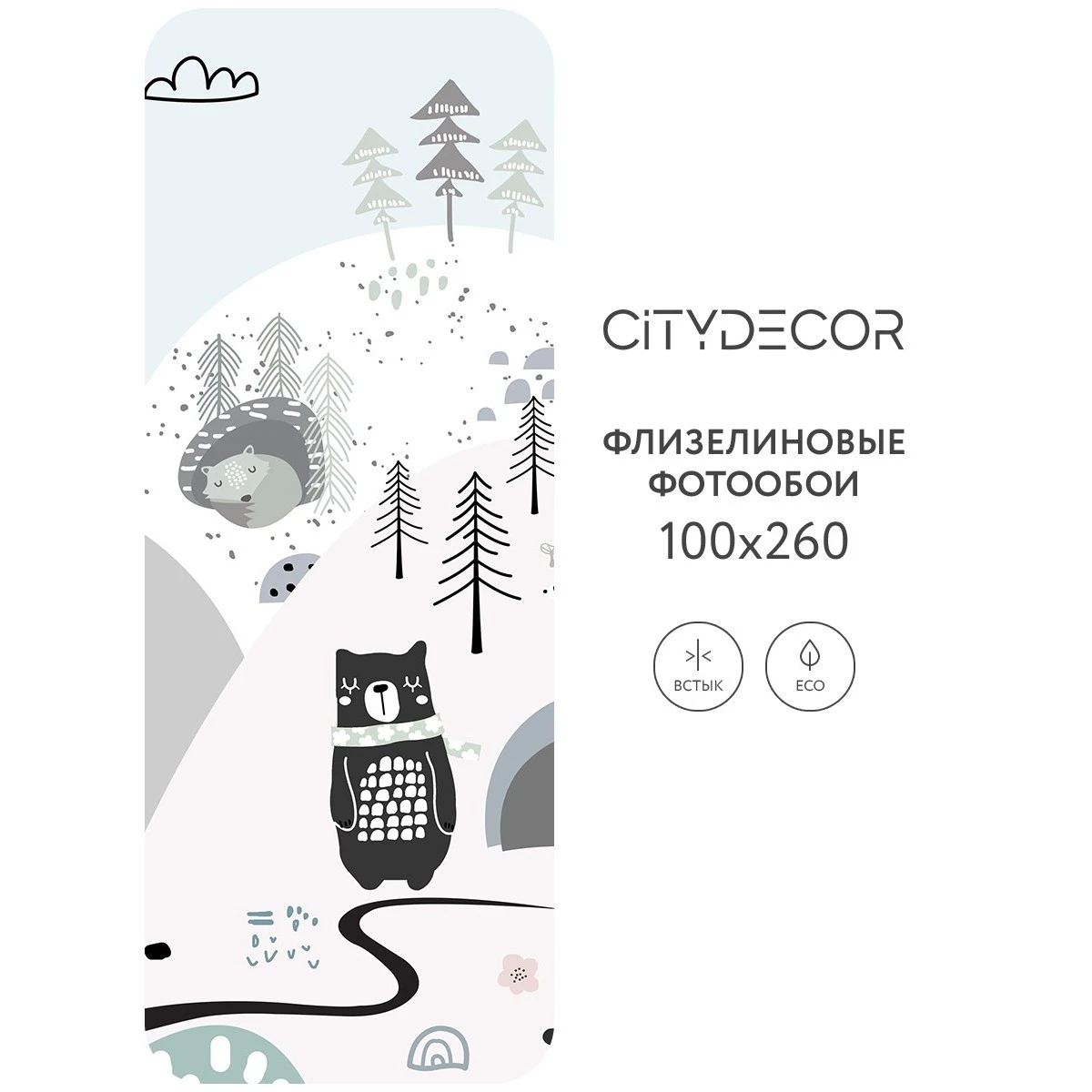 Фотообои рулонные Citydecor Детская 102 на флизелиновой основе 100x260 см